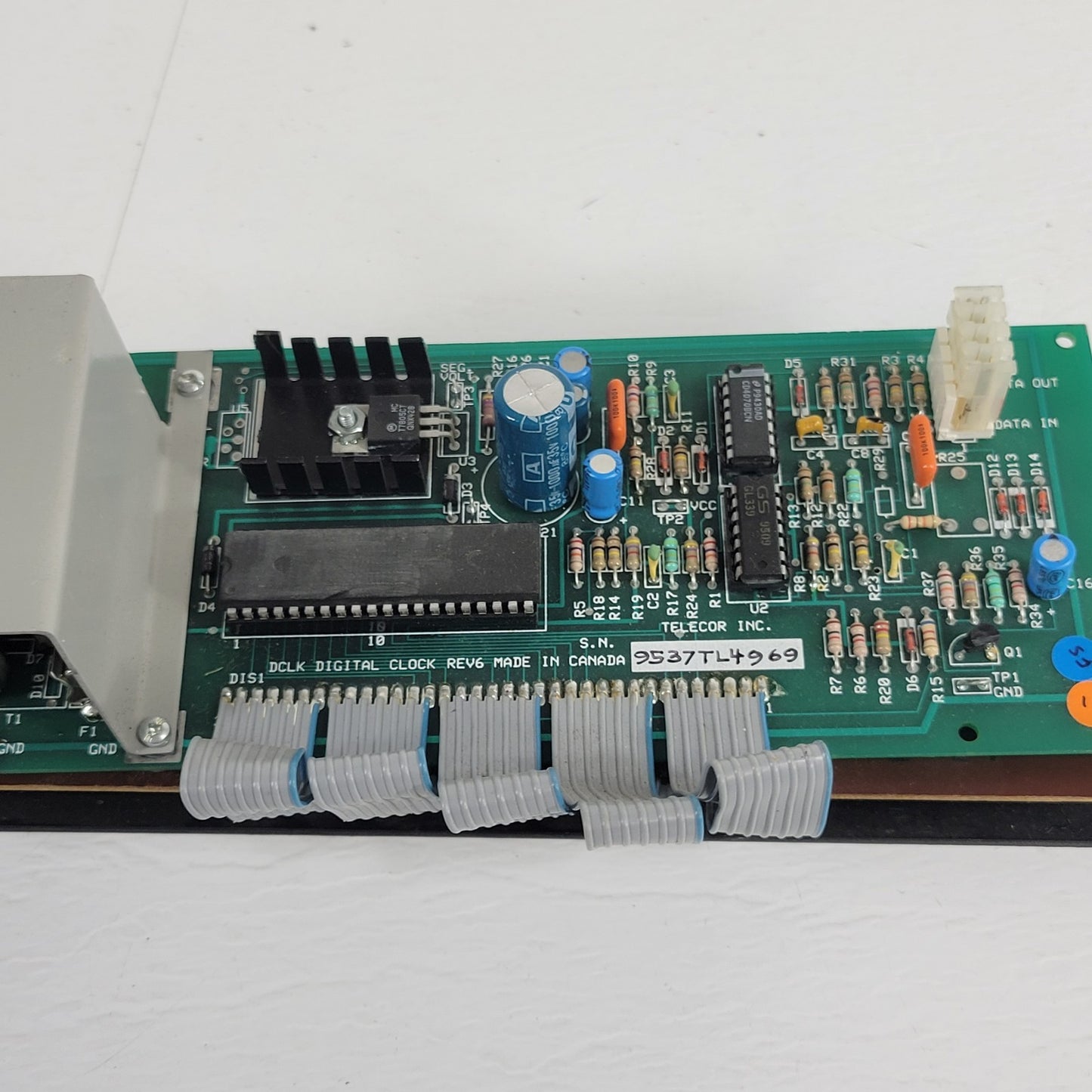 Telecor DCLK Digital Clock Rev 6 Circuit Board Screen With Black Frame