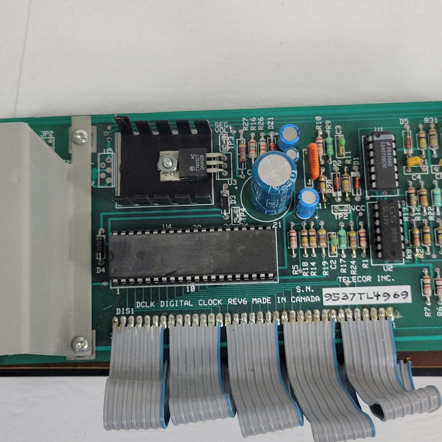 Telecor DCLK Digital Clock Rev 6 Circuit Board Screen With Black Frame