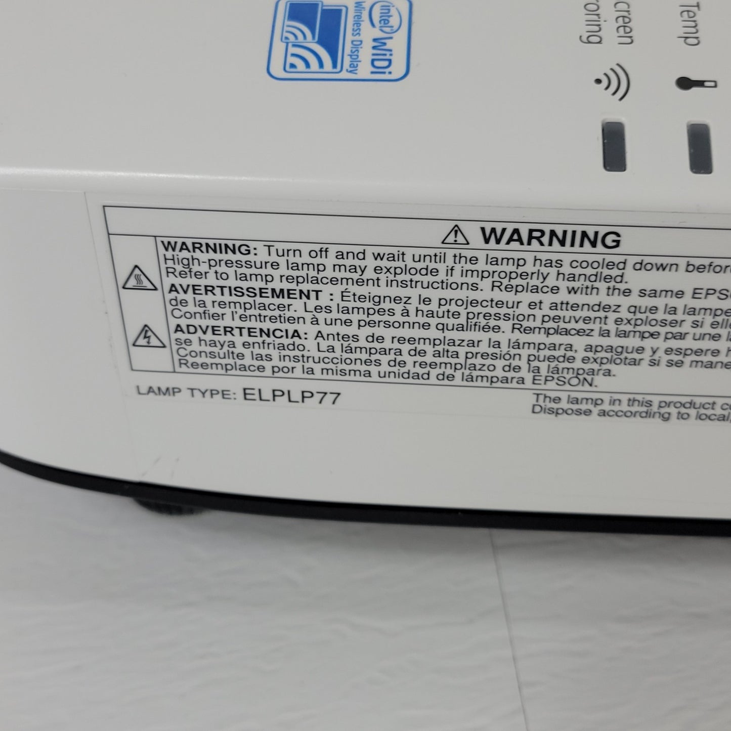 Epson H619A Power Lite 1985WU 3LCD Projector WUXGA 1080p 2150 Lamp Hours