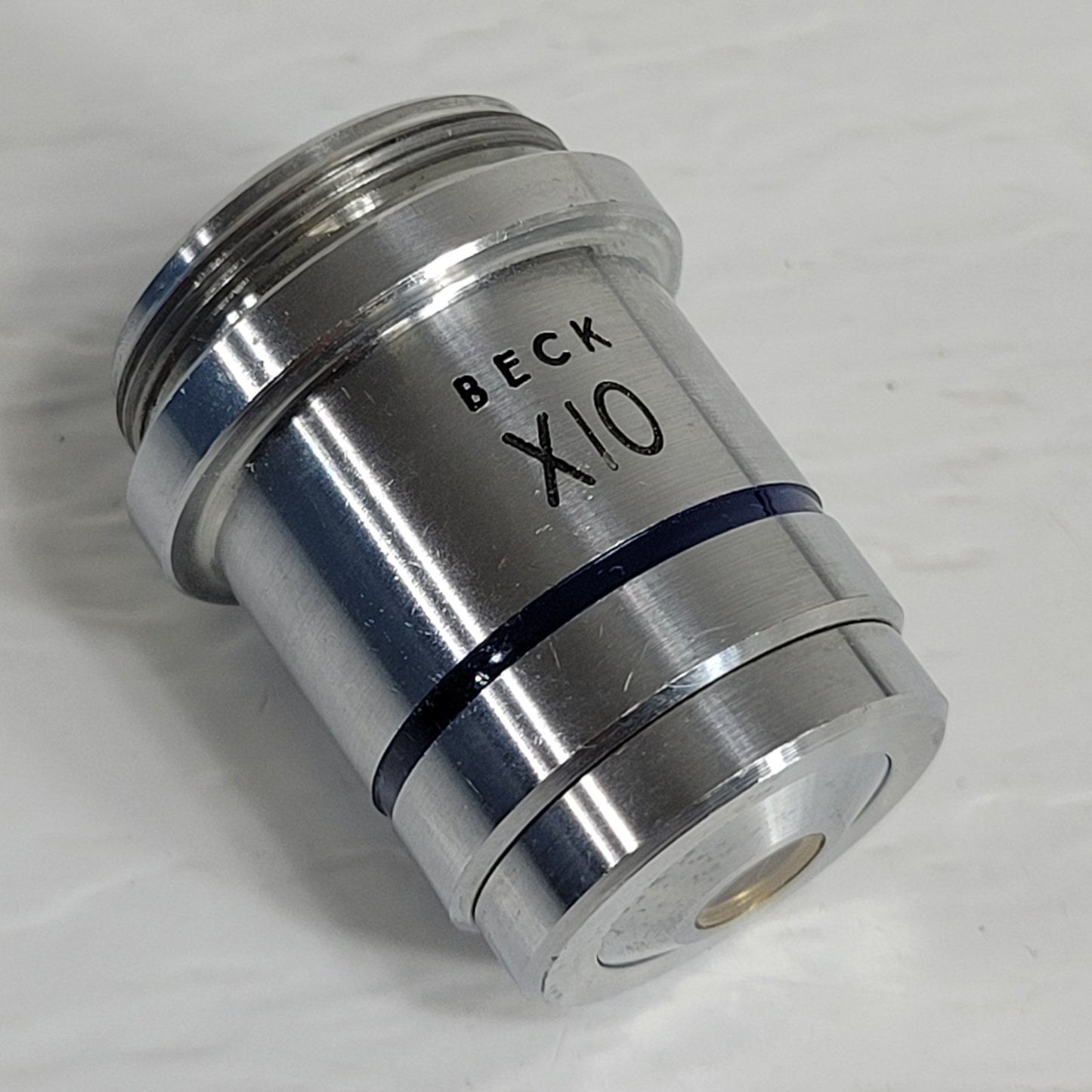 Beck 10X/25 Mag Microscope Objective Lens 20mm Thread Base Optical Instrument
