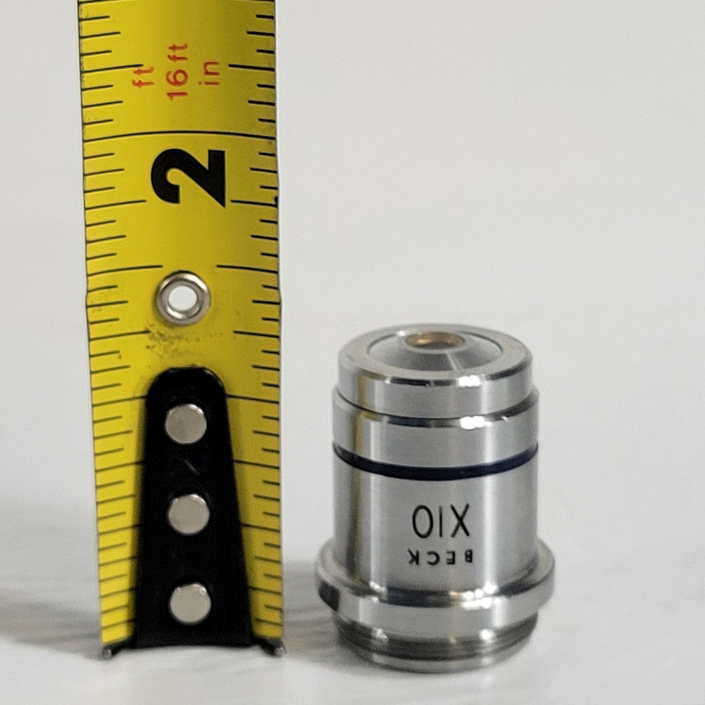 Beck 10X/25 Mag Microscope Objective Lens 20mm Thread Base Optical Instrument