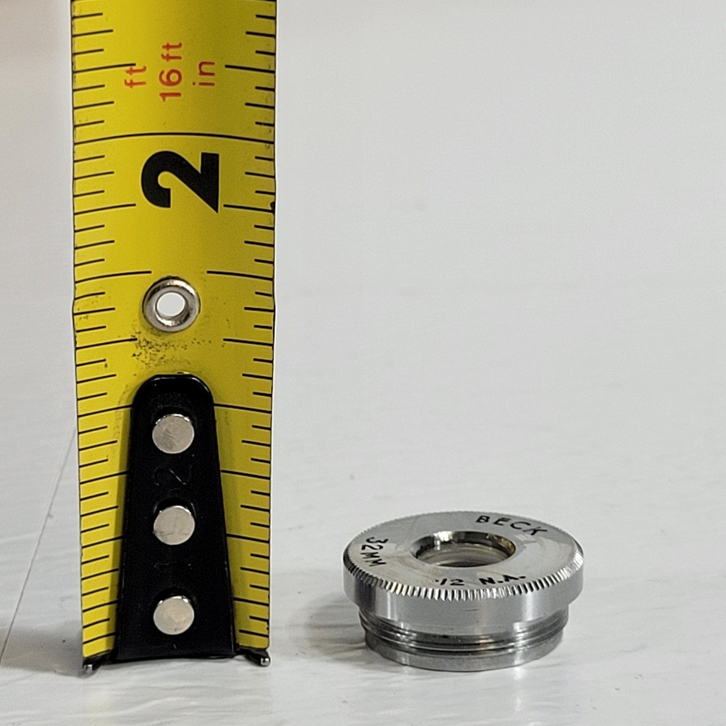 Beck 32mm Microscope Objective Plate 12 N.A 20mm Thread Mount Ocular Optical