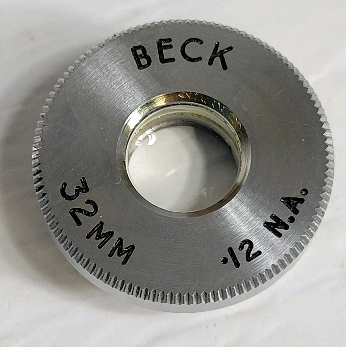 Beck 32mm Microscope Objective Plate 12 N.A 20mm Thread Mount Ocular Optical