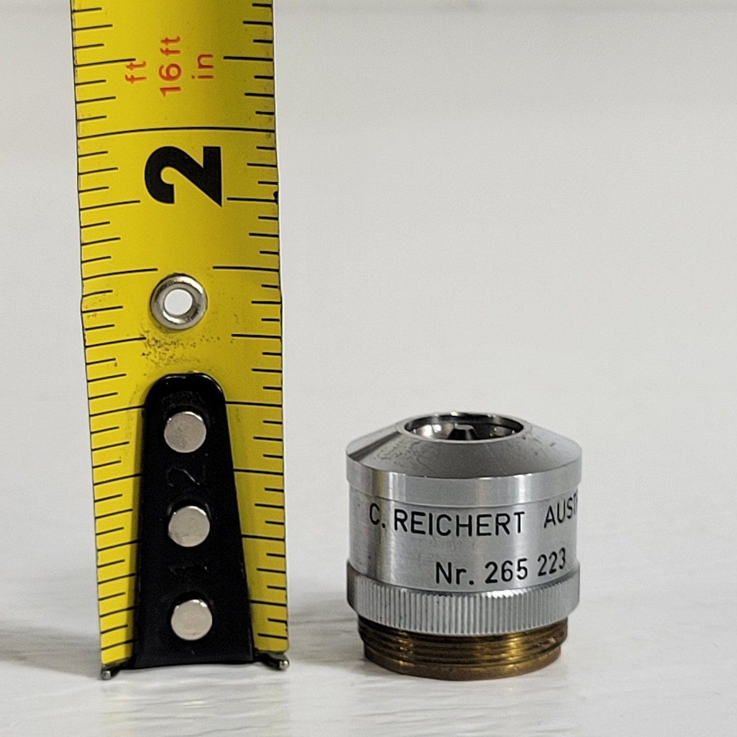 Vintage 4x C. Reichert 265 223 Microscope Objective 20mm Thread Optical Lens