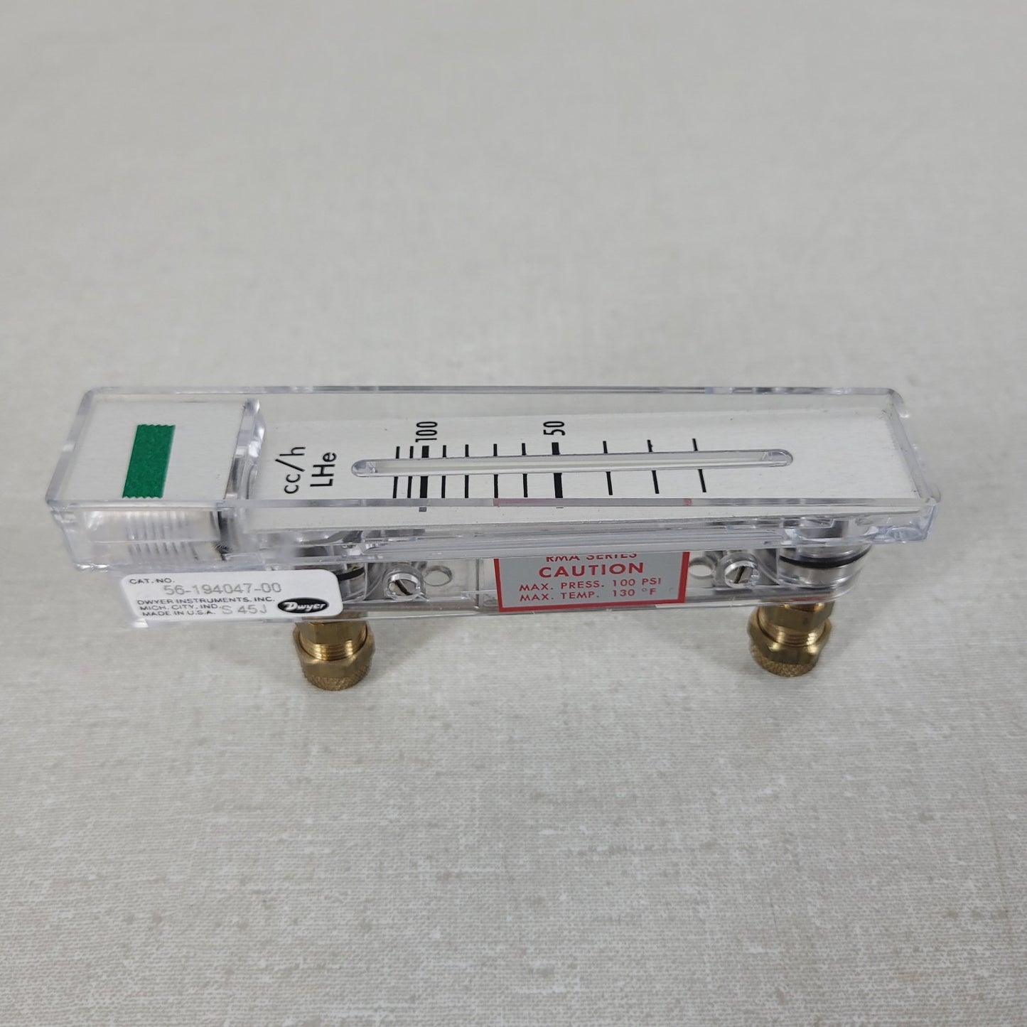 Dwyer Instruments 56-194047-00 cc/h LHe Flow Meter Max Press 100 PSI Regulator