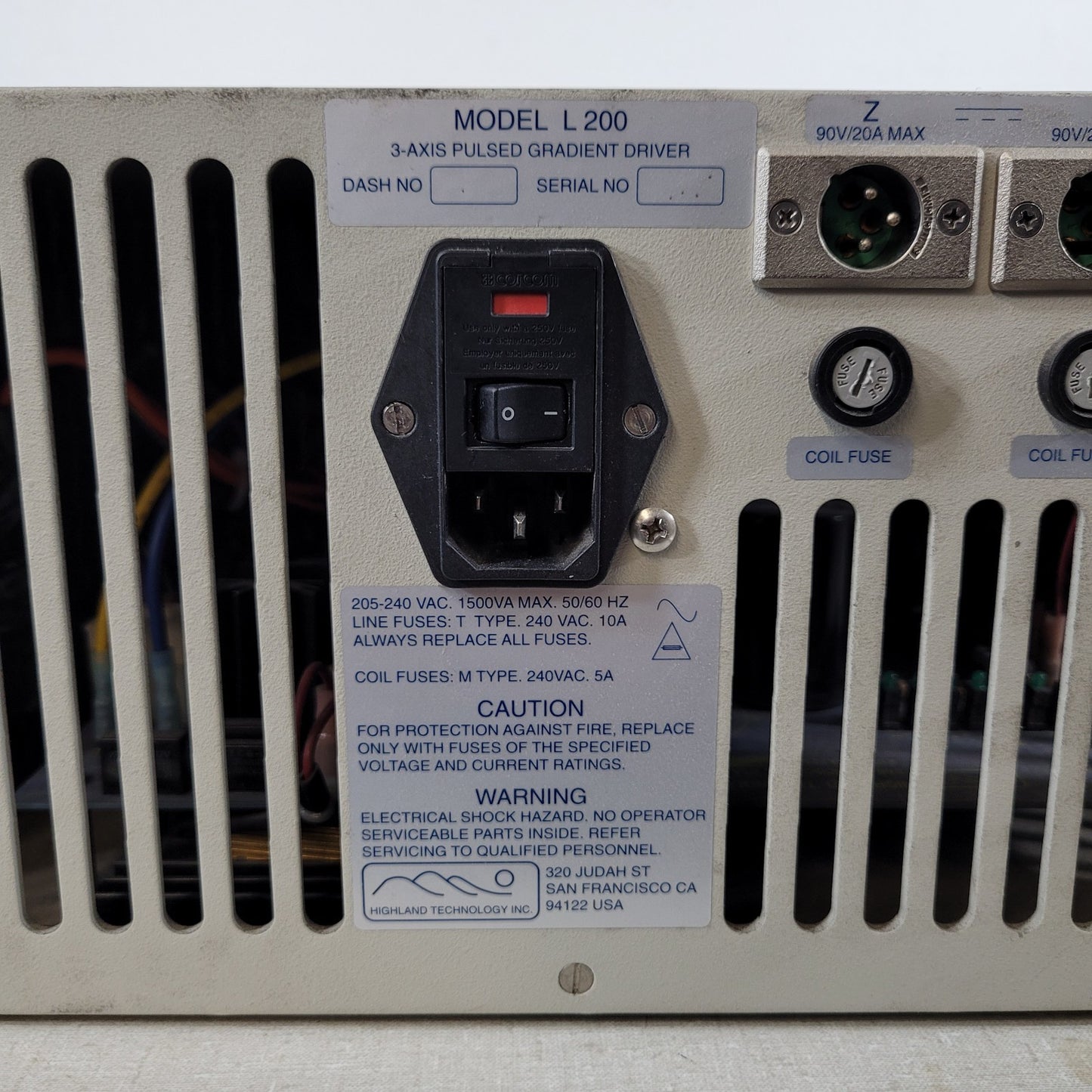 Varian Highland Technology L200 29A200-1E 3-Axis Pulsed Gradient Driver NMR
