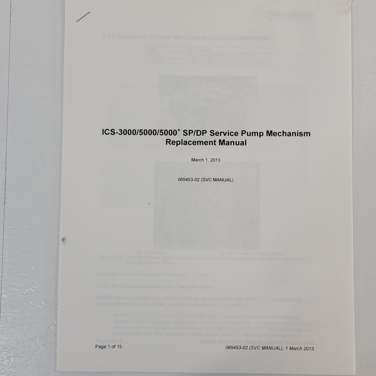 Thermo Scientific Dionex ICS-5000 Dual Pump Maintenance & Replacement Manual