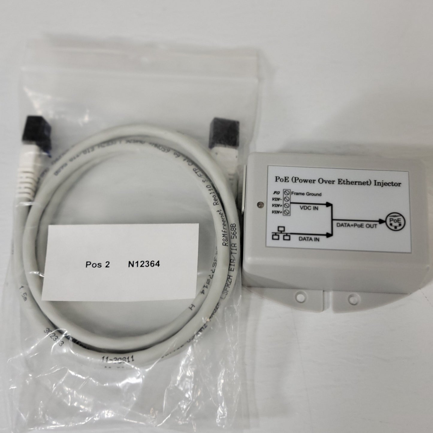 TP-DCDC-1248 PoE Power Over Ethernet Injector w/ New 6a R&Mfreenet Patch Cord