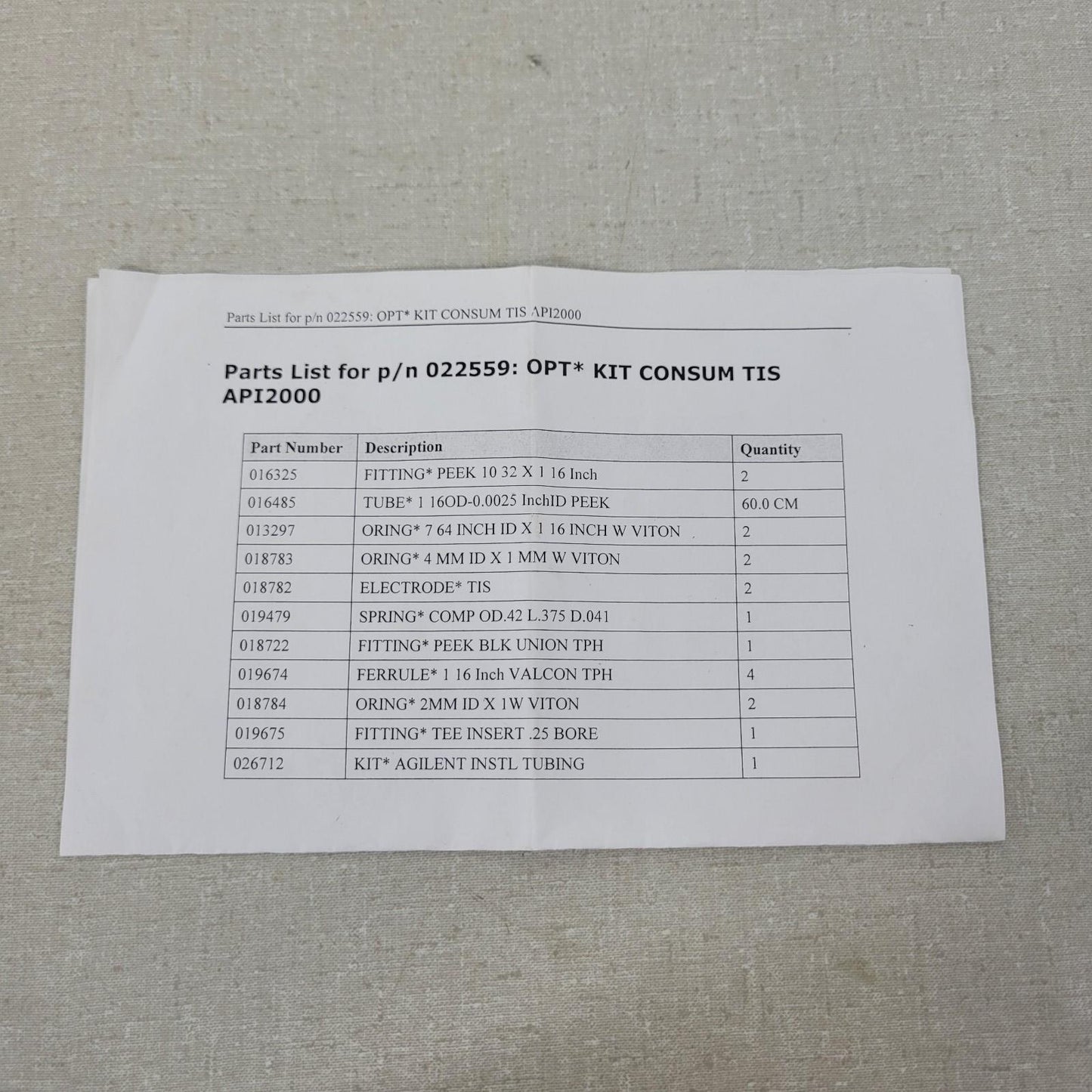 *Lot of 27* Sciex API2000 Replacement Kit Parts for 022559 Mass Spec Rebuild