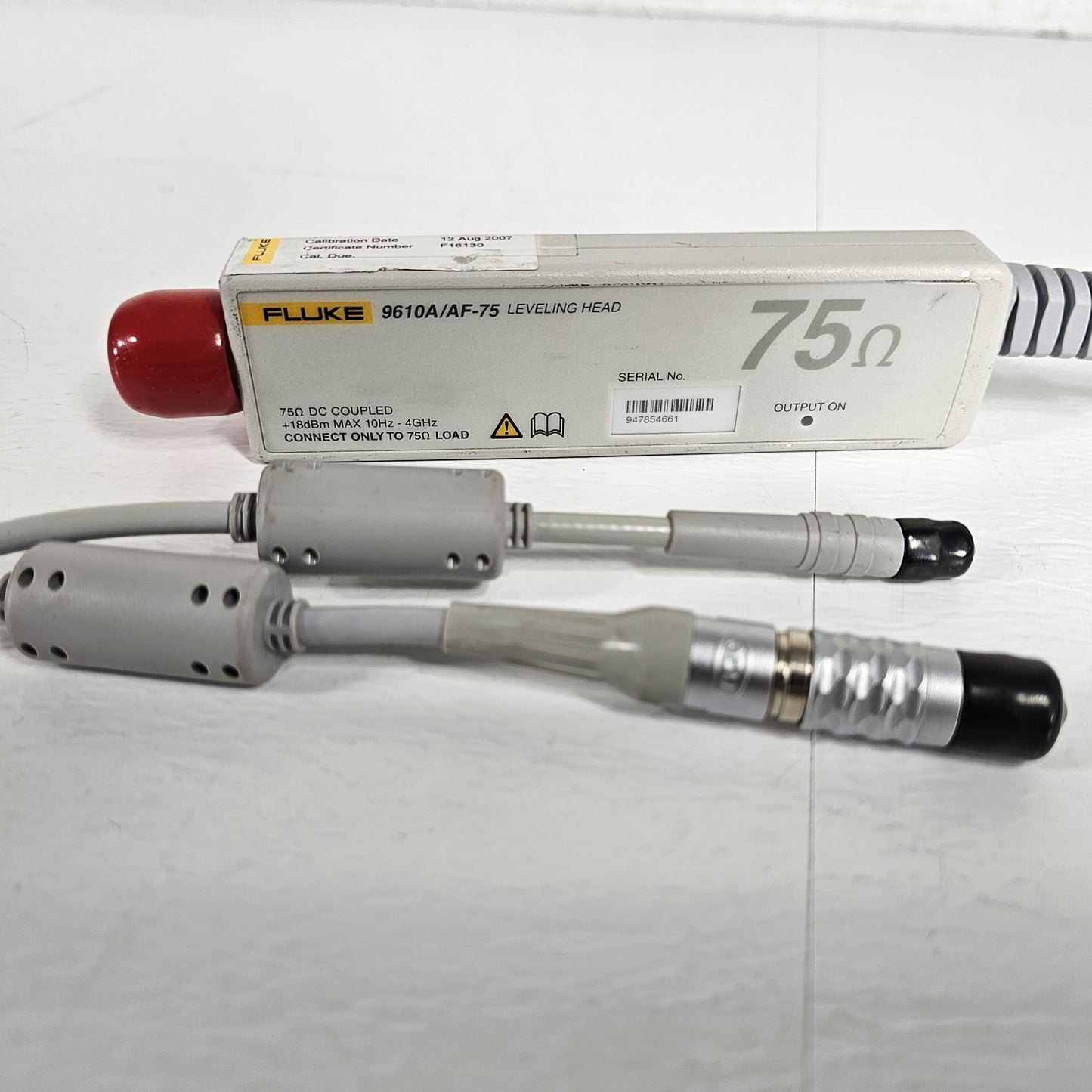 Fluke 9610A/AF-75 Leveling Head 75 Ohm DC Coupled +18dBm Max 10Hz-4GHz 75Ω Cal