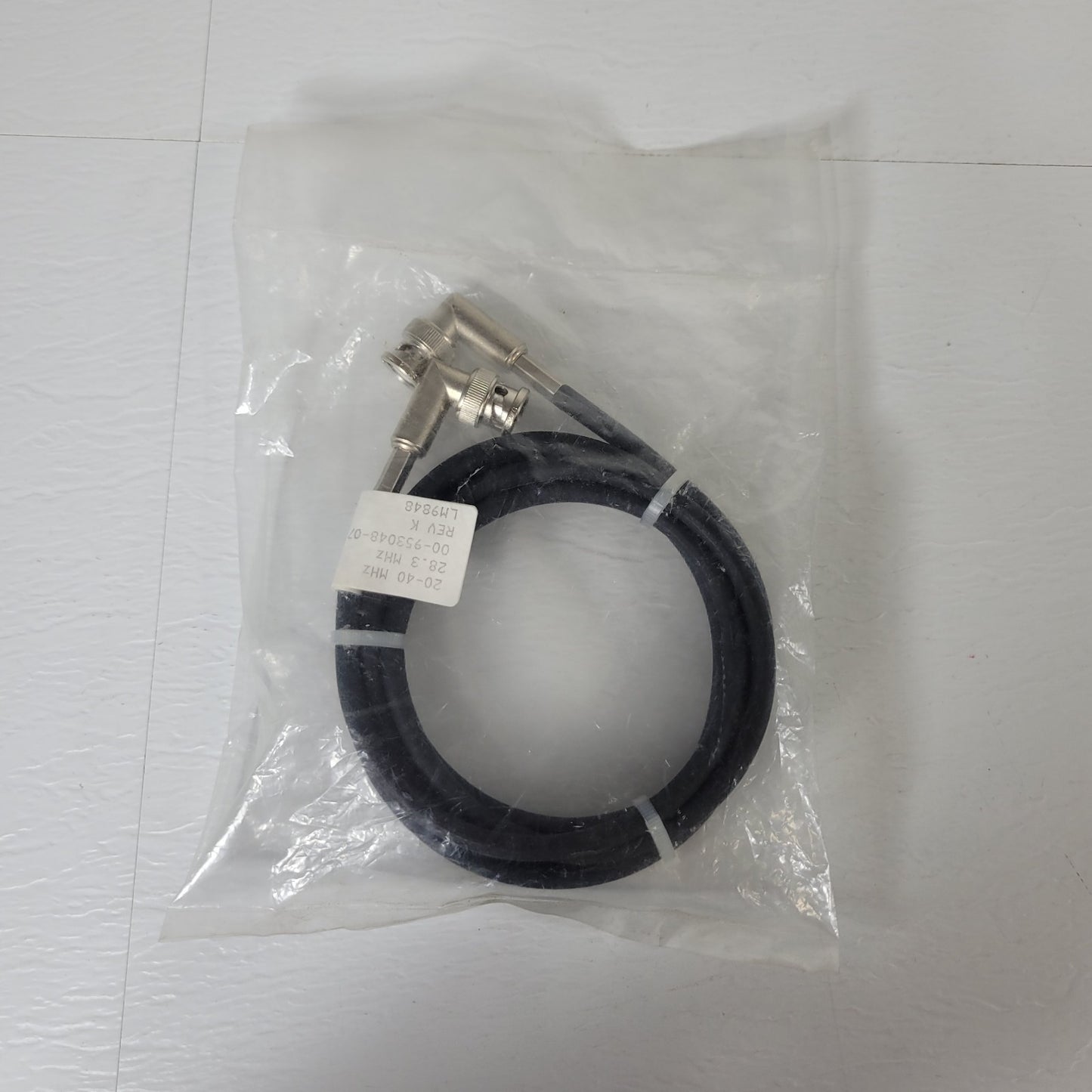 Varian 00-953048-07 RF LM9848 BNC Coaxial Cable 20-40 MHz 28.3 MHz