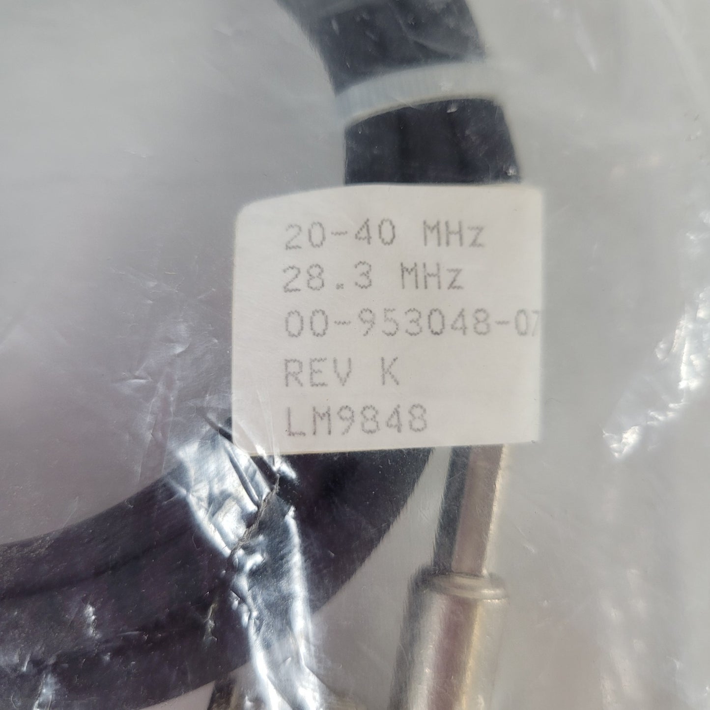 Varian 00-953048-07 RF LM9848 BNC Coaxial Cable 20-40 MHz 28.3 MHz