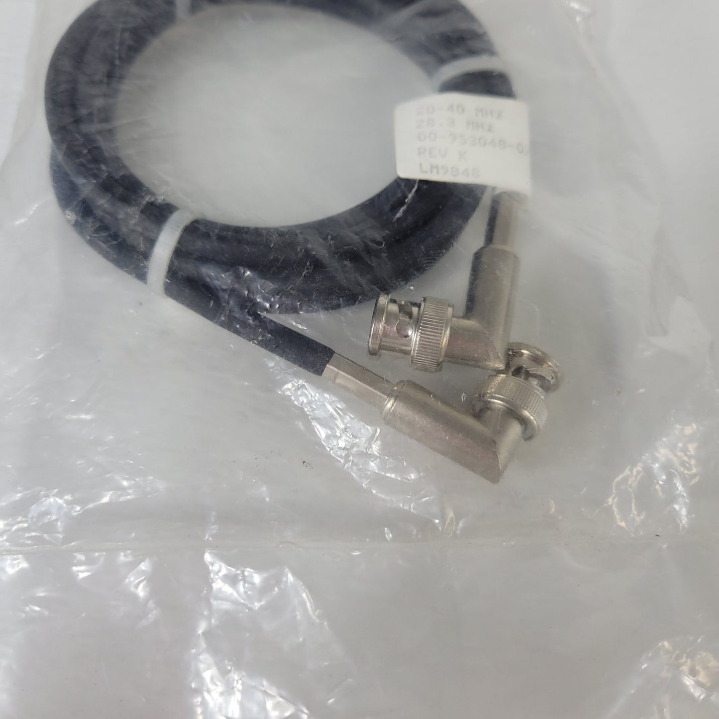 Varian 00-953048-07 RF LM9848 BNC Coaxial Cable 20-40 MHz 28.3 MHz