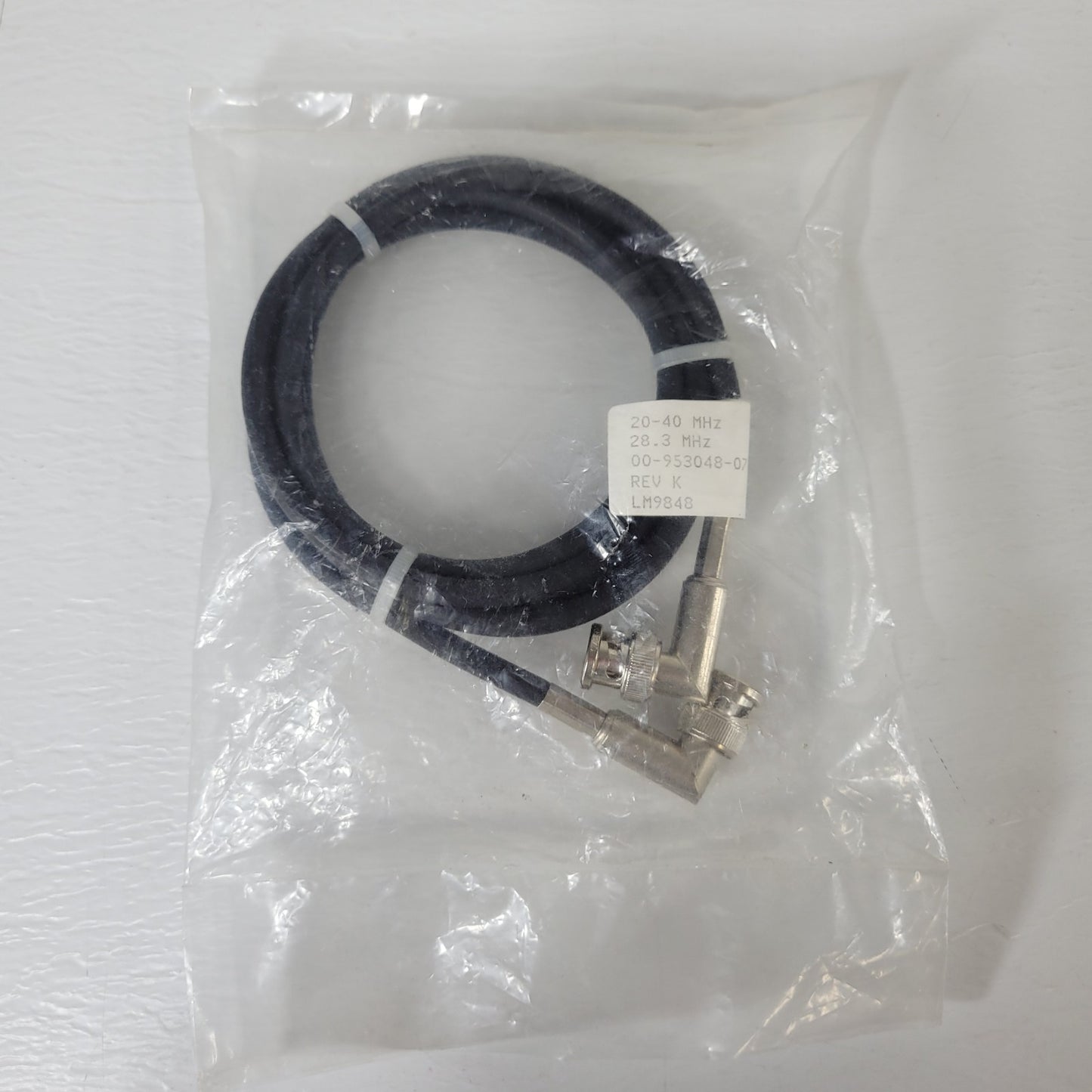 Varian 00-953048-07 RF LM9848 BNC Coaxial Cable 20-40 MHz 28.3 MHz