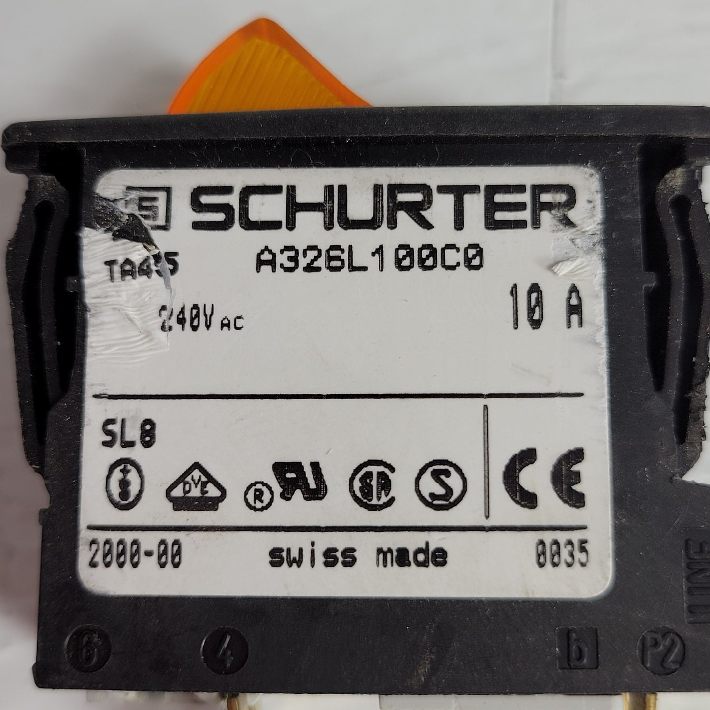 Schurter A326L100C0 Power Switch 10A And Corcom 10ED1C F7433 Power Inlet