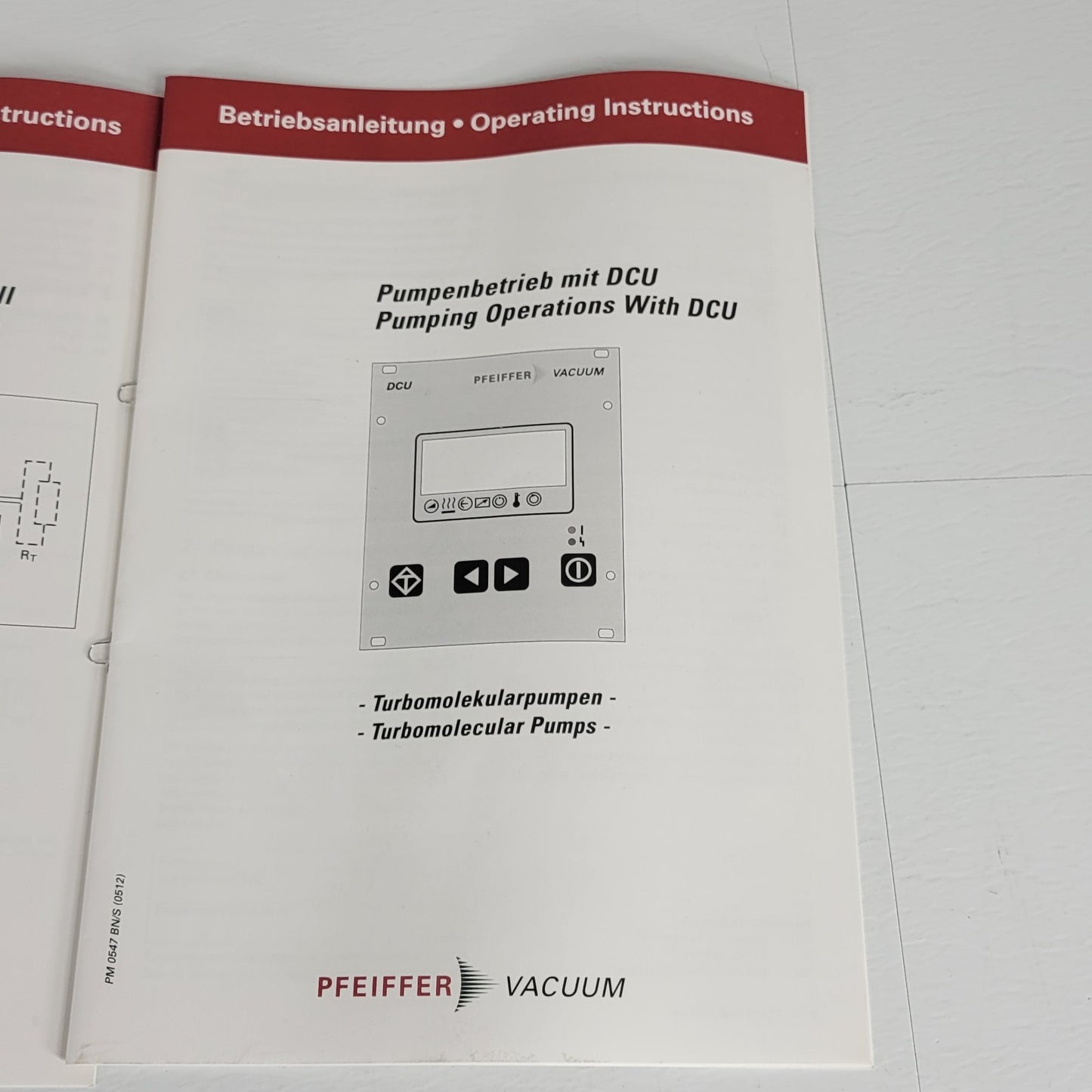 Pfeiffer Vacuum TMH 071 P Pump Operations w/ DCU Operating Manuals And Protocol