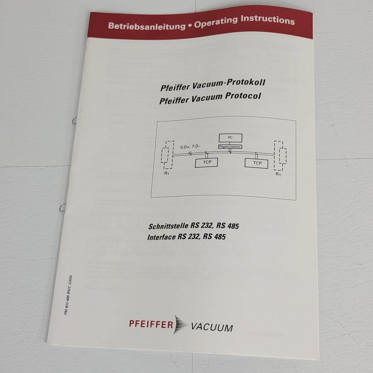 Pfeiffer Vacuum TMH 071 P Pump Operations w/ DCU Operating Manuals And Protocol