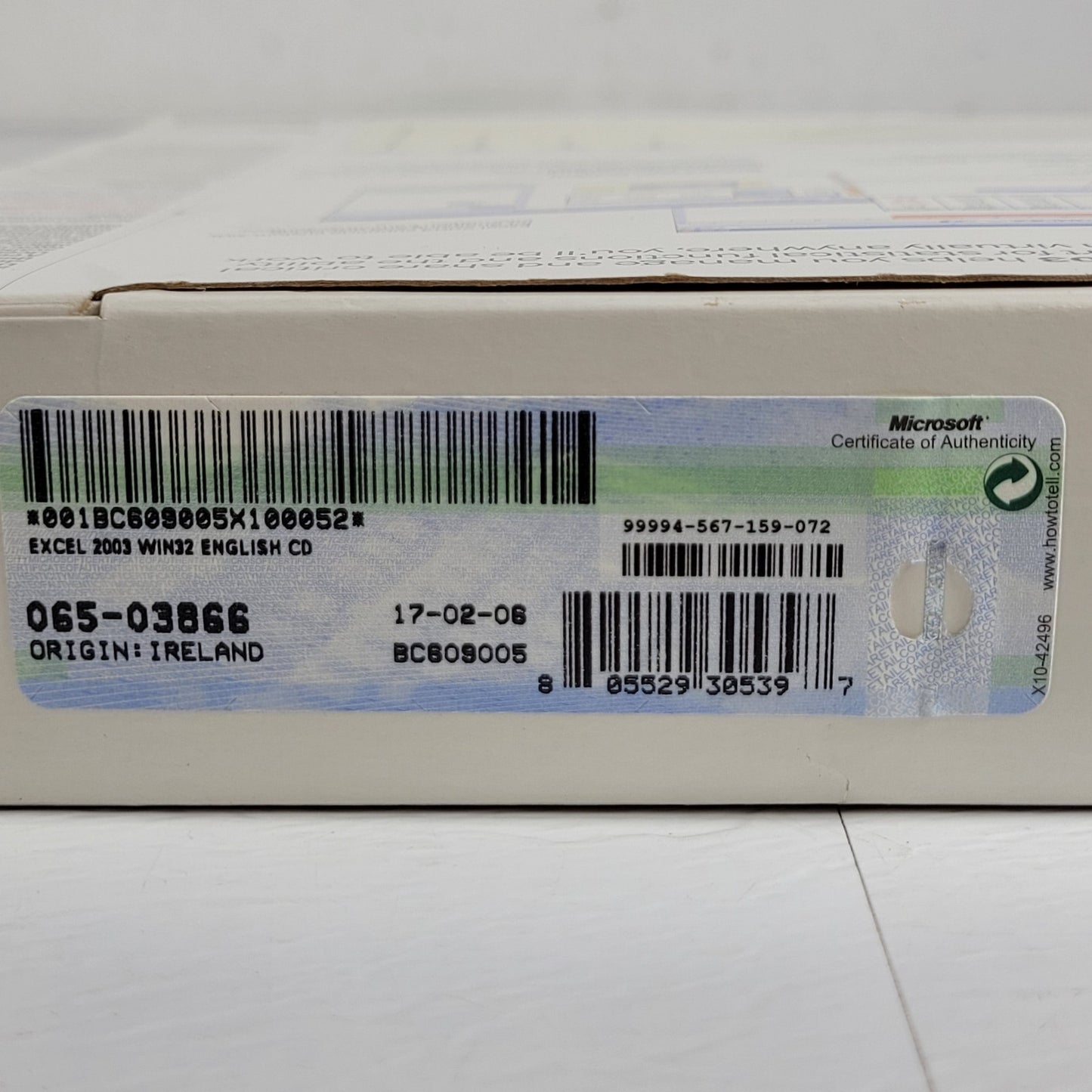 Vintage Microsoft Office Excel Spreadsheet 2003 Disc Software in Great Condition