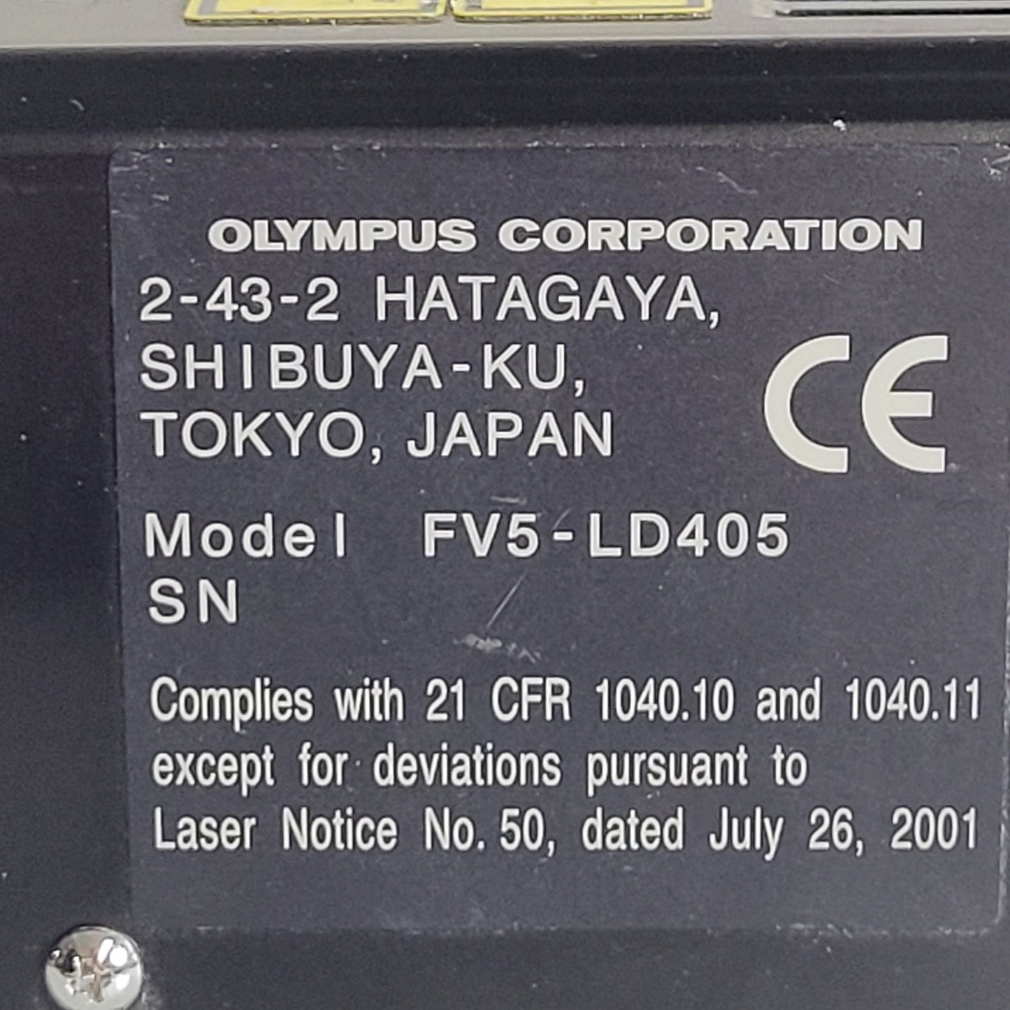 Olympus FV5-LD405 Confocal 405nm UV Blue Laser 25mW w/ FV5-LDPSU Power Supply