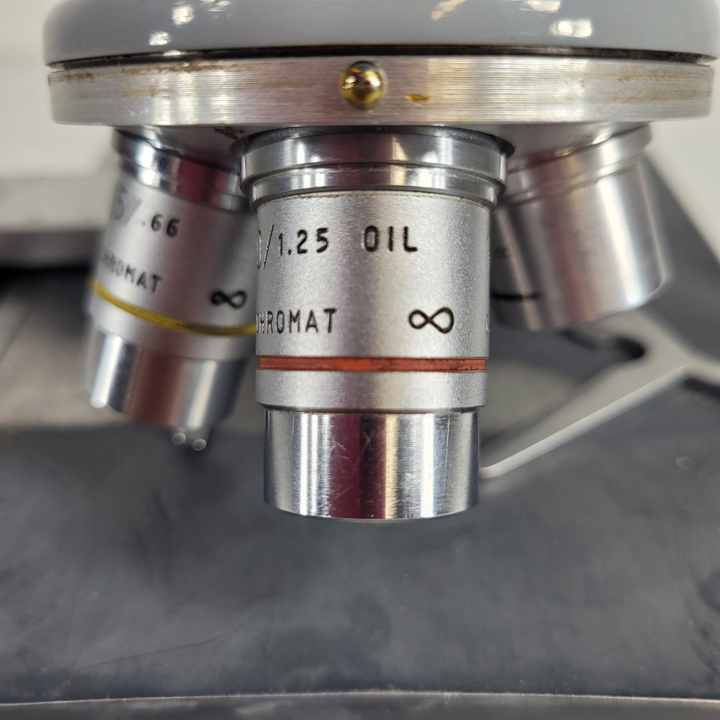 American Optical AO one-fifty Microscope 4x 10x 45x 100x Objective w/ Lamp