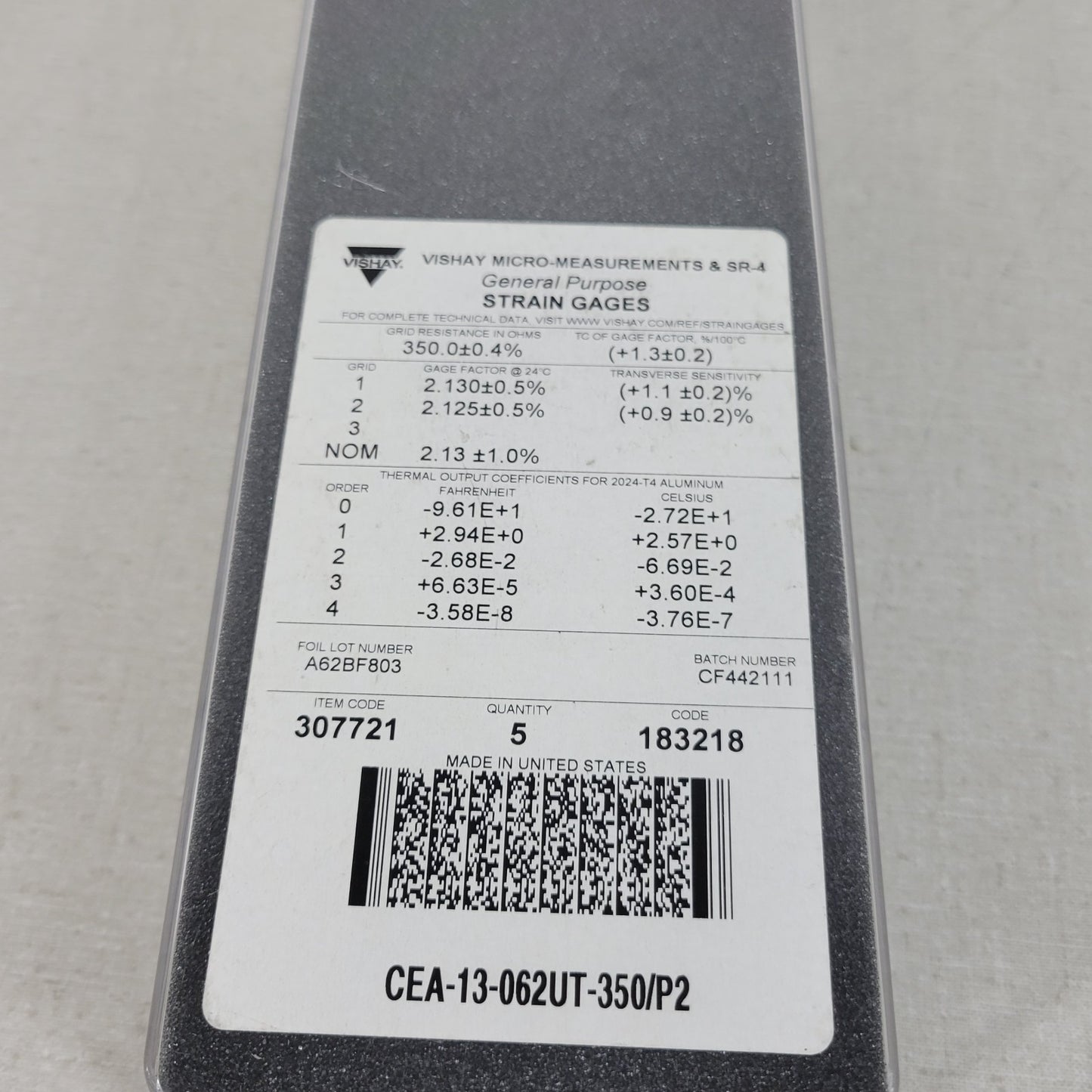 Set Of 4- Vishay CEA-13-062UT-350/P2 General Purpose Strain Gauge