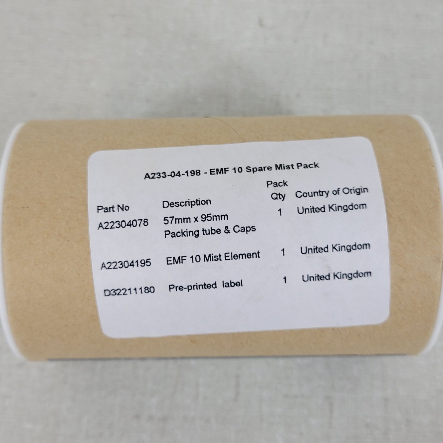 Edwards A223-04-198 EMF 10 Spare Oil Mist Eliminator Element HV