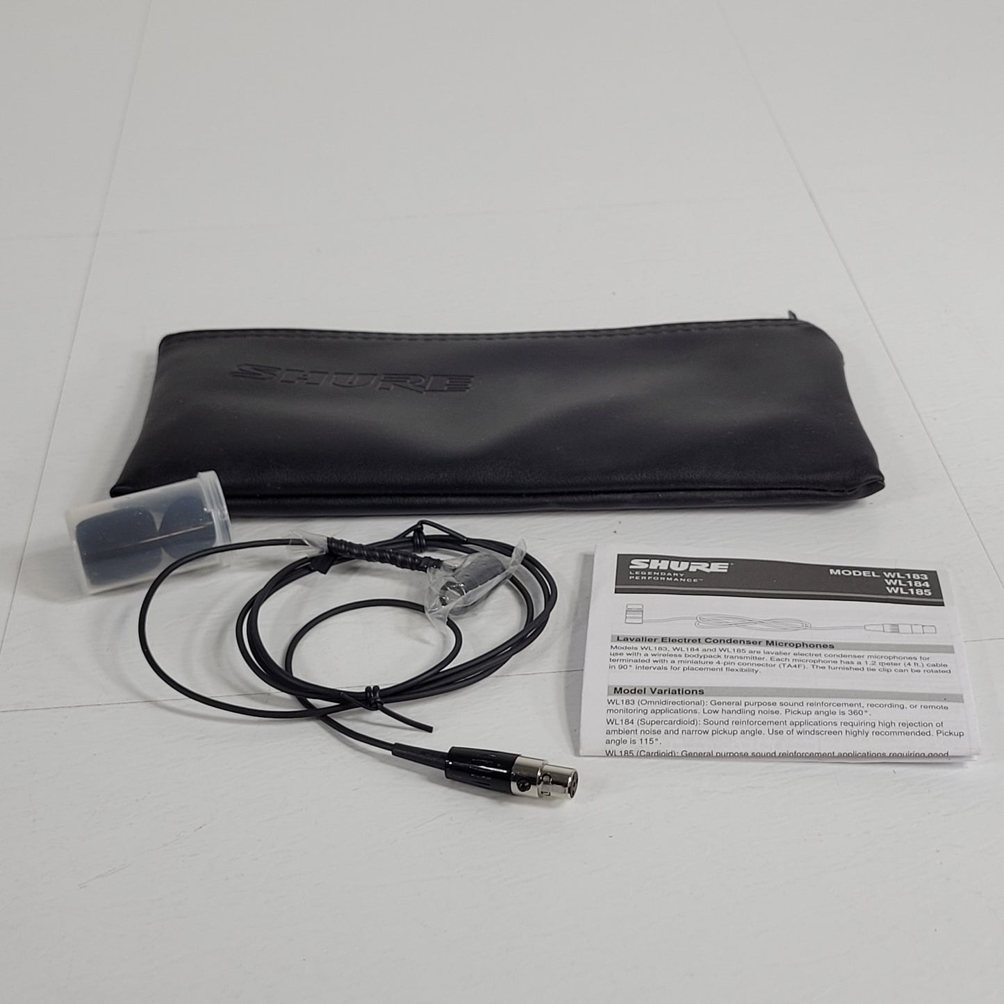 Shure WL185 Lavalier Electret Condenser Cardioid Microphone Mic Mini-XLR