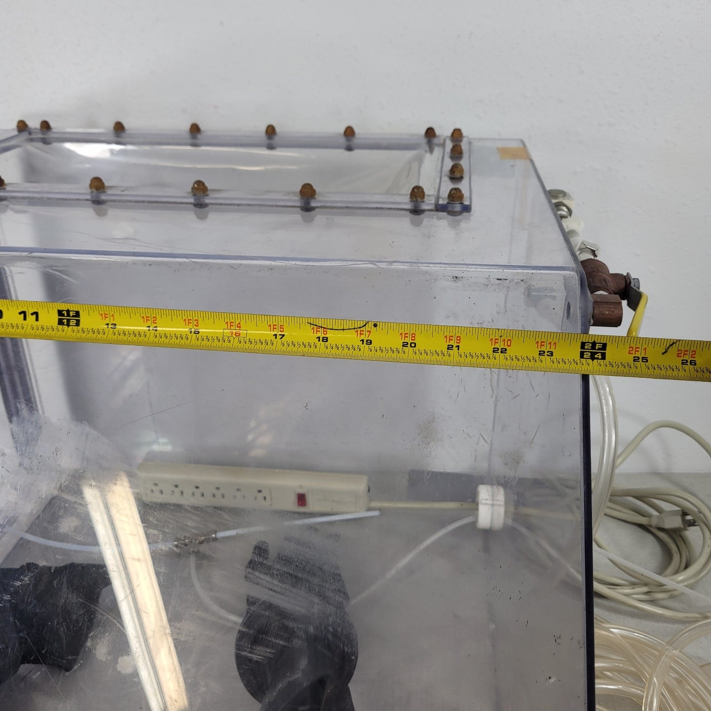 FOR PARTS Table Top Laboratory Controlled Gas Glovebox 24" X 25" X 20" Tall