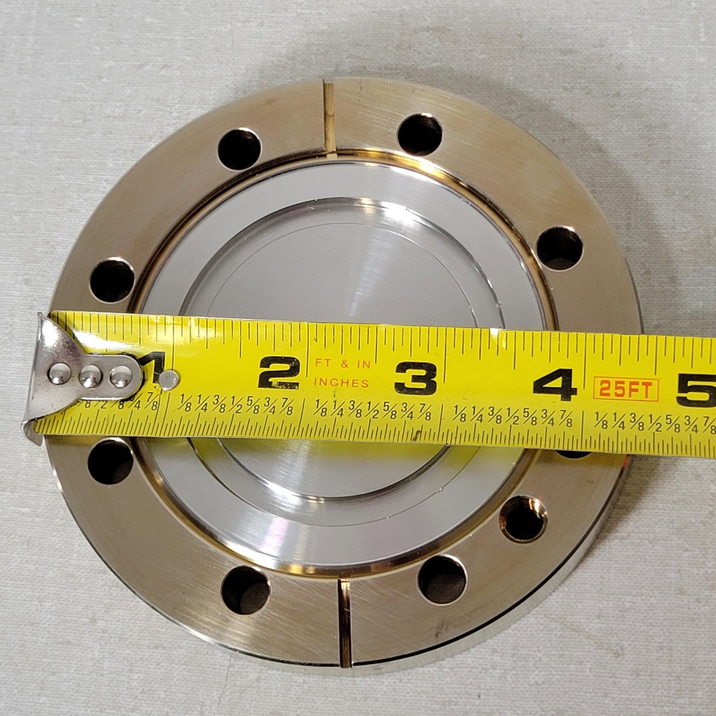Balzers DN63CF 4.5" CF Blank Flange Non-Rotatable SS Conflat High Vacuum