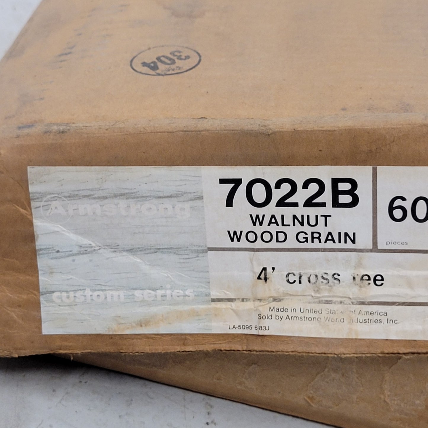 Armstrong 7022B Walnut Wood Grain 4' Drop Ceiling Cross Tee Box Of 60 Pieces