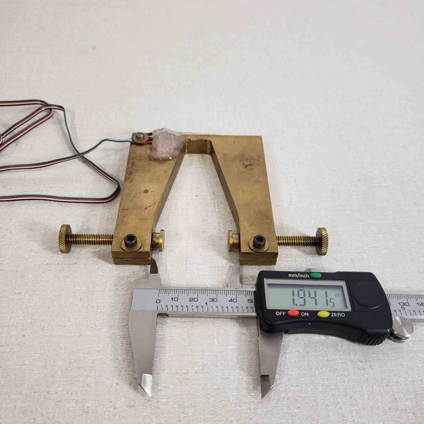 Custom Brass Dual Thumb Screw Clamp Strain Gauge Clamp 1.46" Max Opening