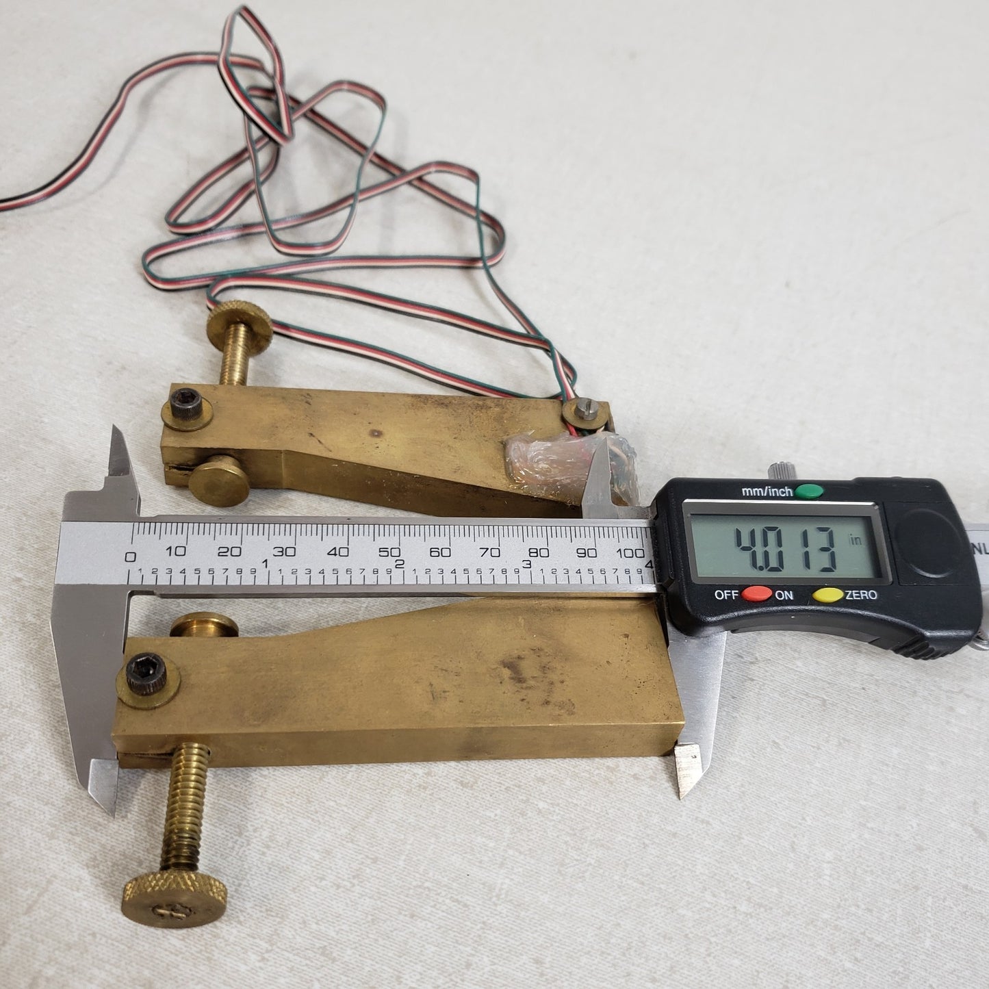Custom Brass Dual Thumb Screw Clamp Strain Gauge Clamp 1.46" Max Opening