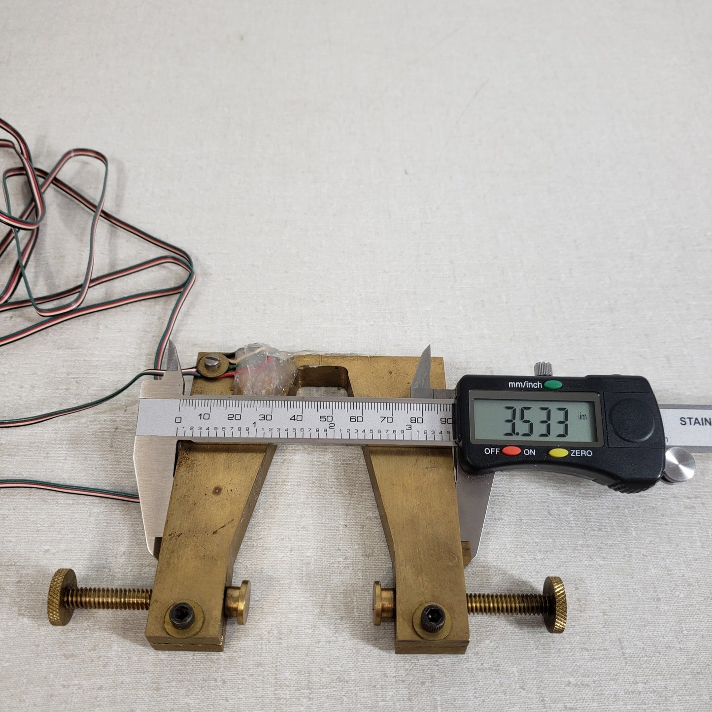 Custom Brass Dual Thumb Screw Clamp Strain Gauge Clamp 1.46" Max Opening