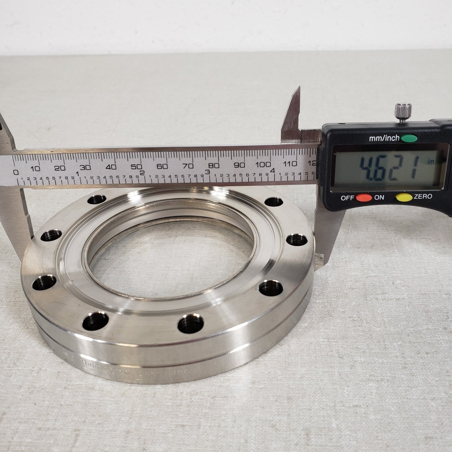 Huntington Labs 4.62" CF Conflat Quartz Viewport DN75CF High Vacuum 2-5/8" Port