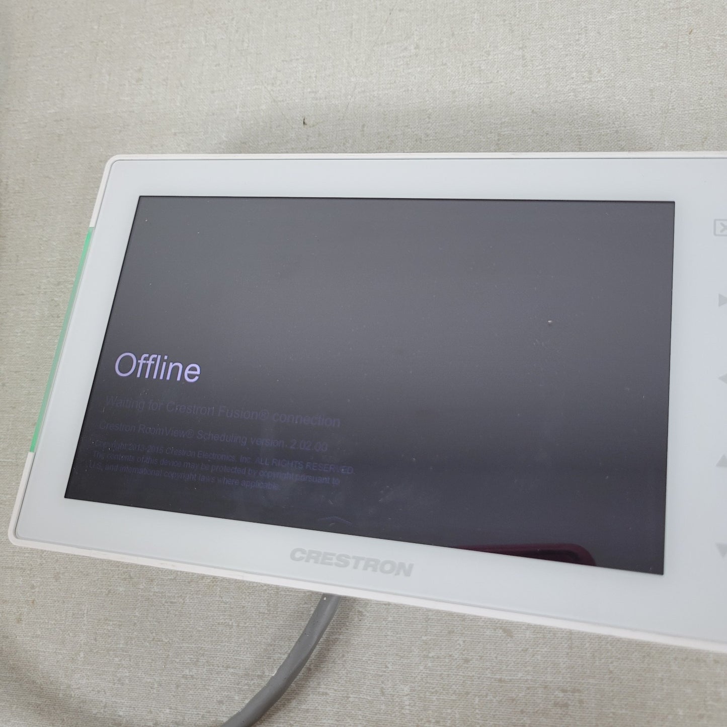 Crestron TSS-752-W-S Room Scheduling Touchscreen White 7 inch Panel Tested Power