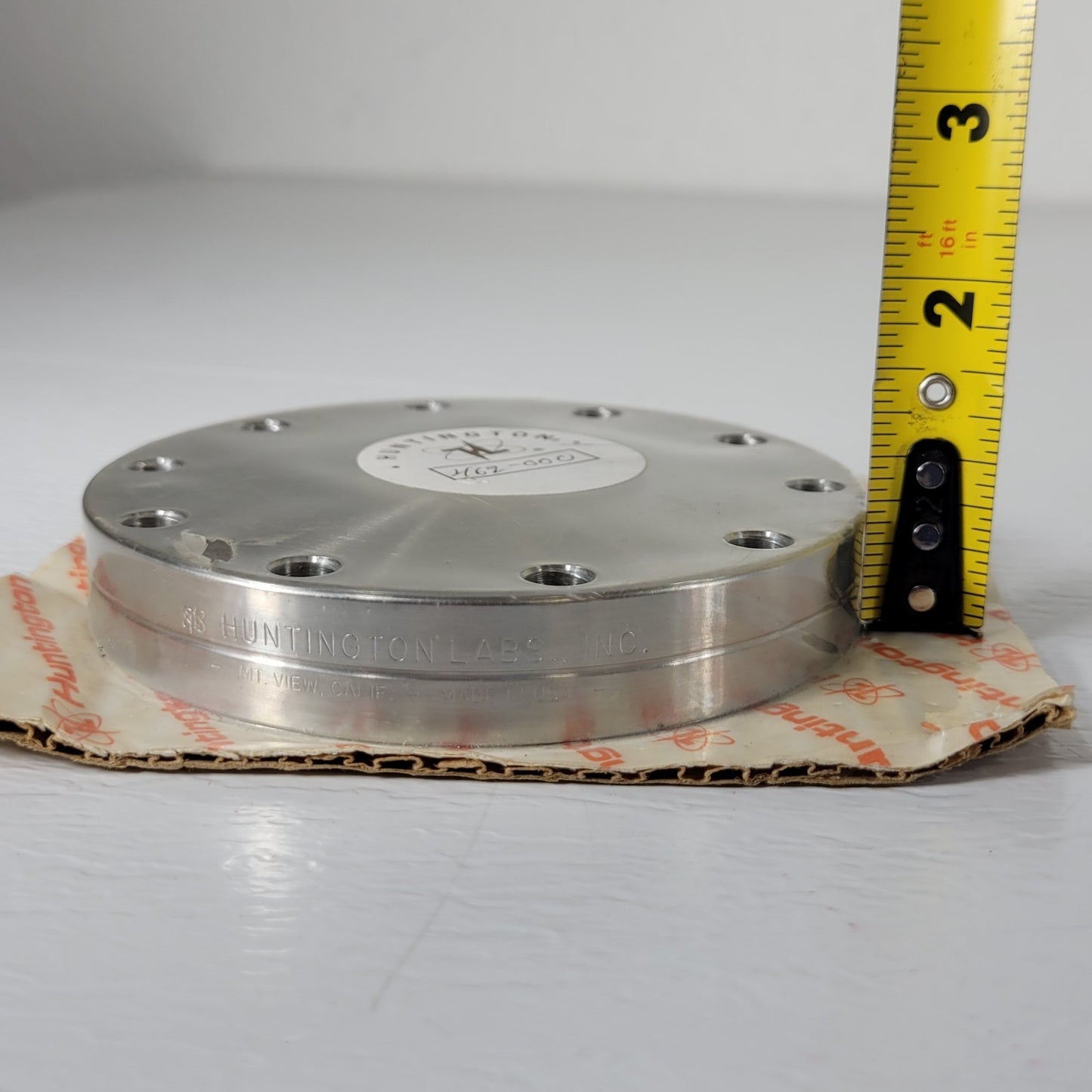 Huntington DN75CF 4.62" Blank Flange 469-000 Stainless Steel High Vacuum CF75