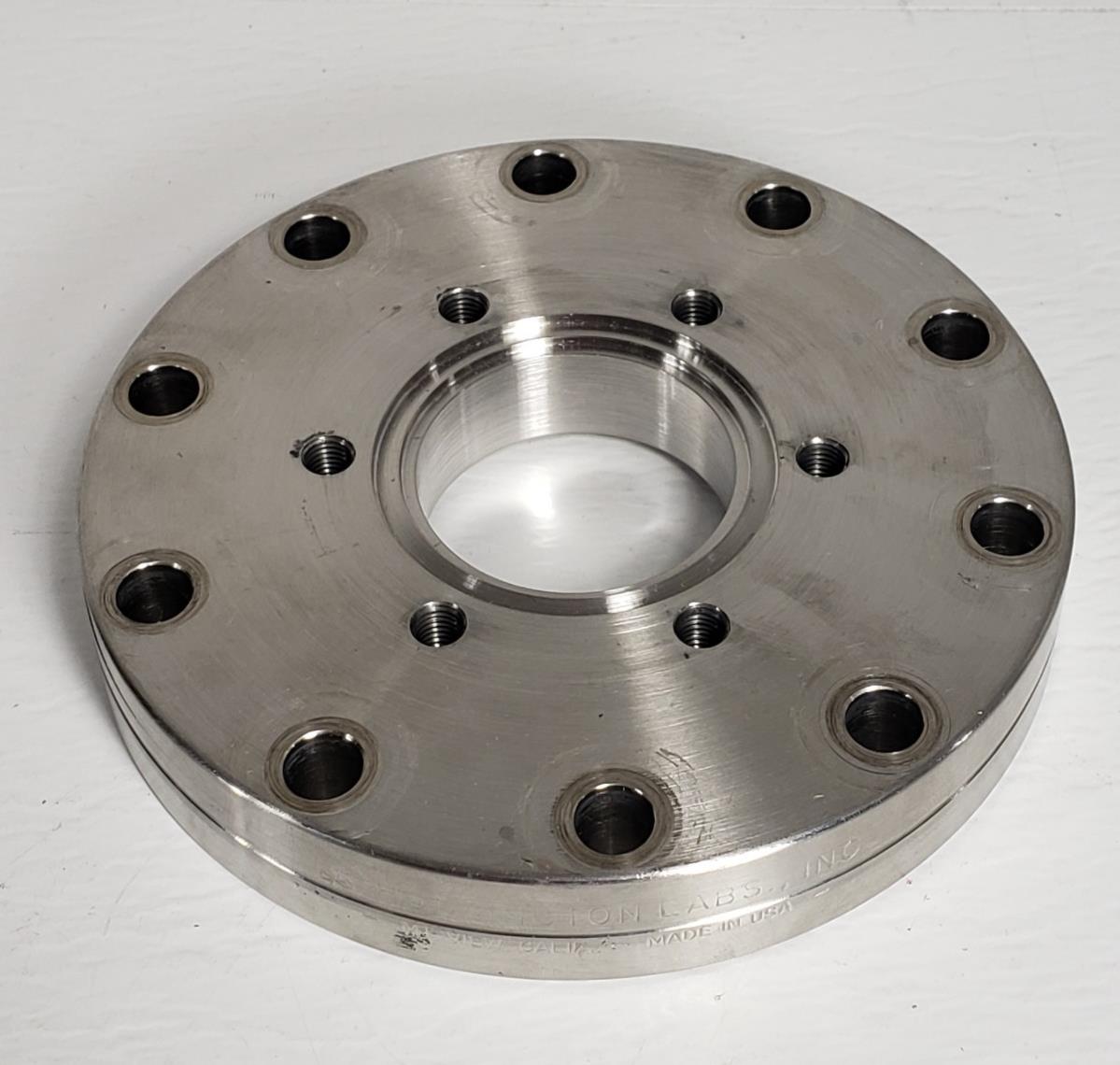 Huntington 4.62" Conflat DN75CF To 2.75" CF DN35CF Zero-Length Adapter Flange SS