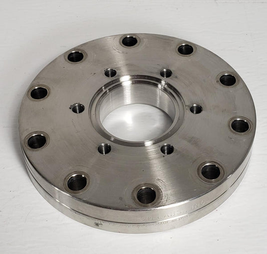 Huntington 4.62" Conflat DN75CF To 2.75" CF DN35CF Zero-Length Adapter Flange SS