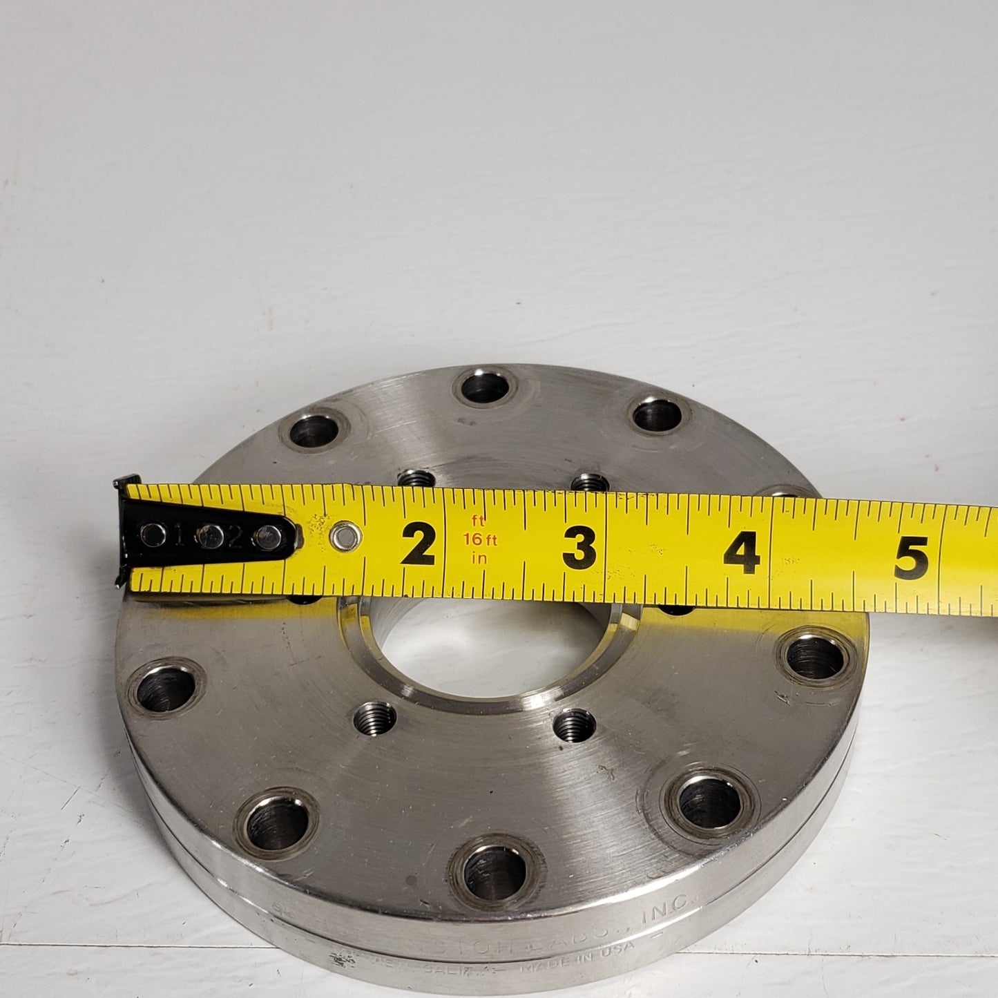 Huntington 4.62" Conflat DN75CF To 2.75" CF DN35CF Zero-Length Adapter Flange SS