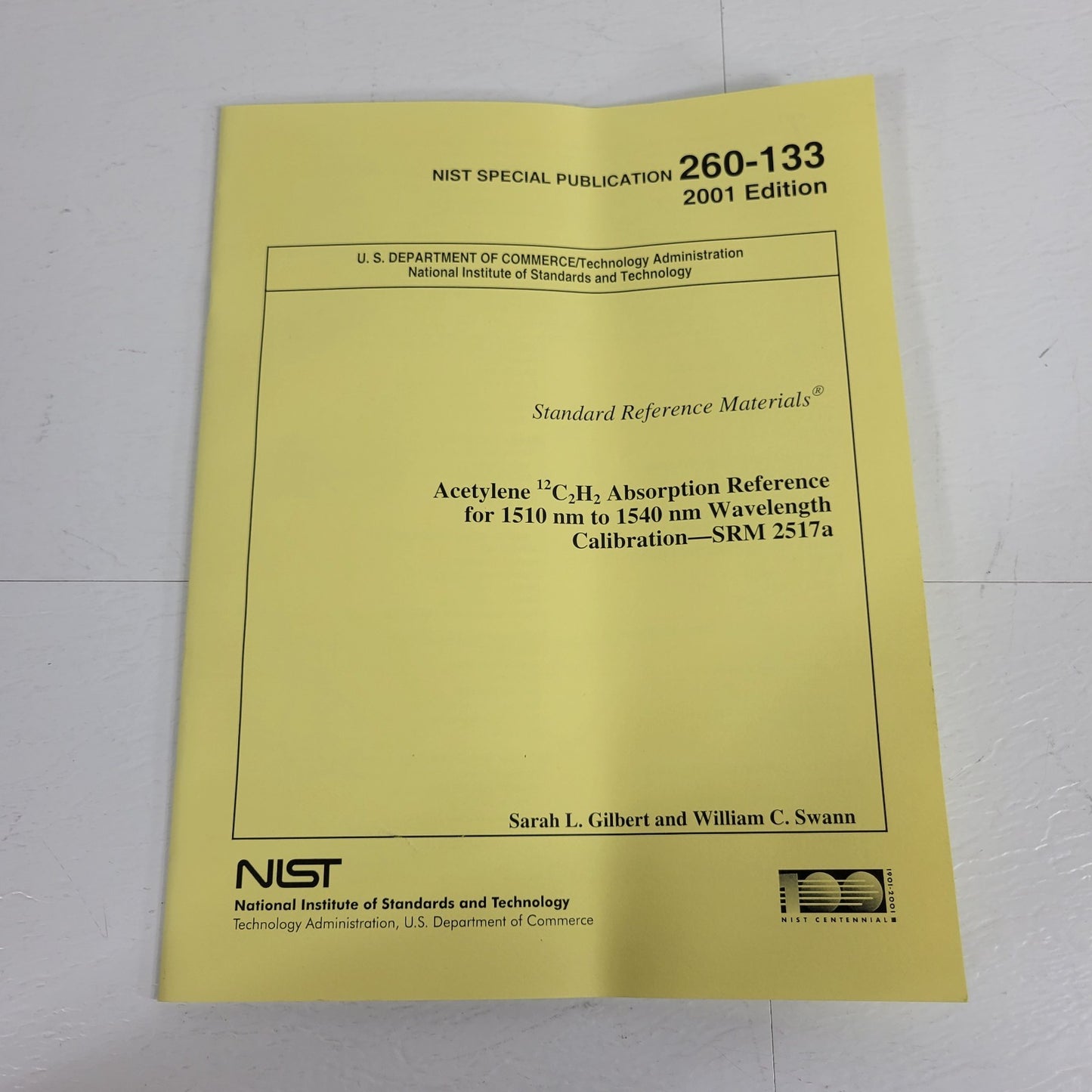 NIST SRM-2517a Hi-Res Wavelength Calibration Reference 1510-1540nm Acetylene