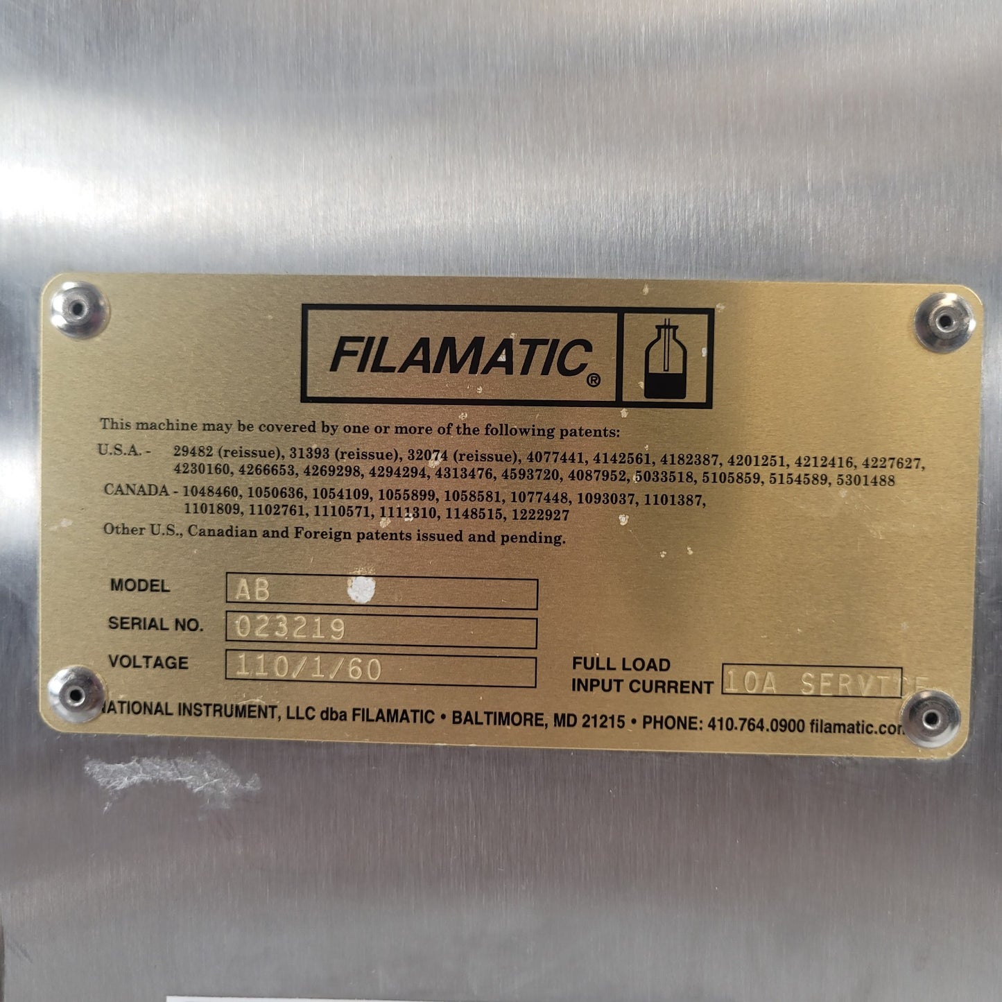 TESTED Filamatic AB Volumetric Vial Liquid Filling System Benchtop Dispenser