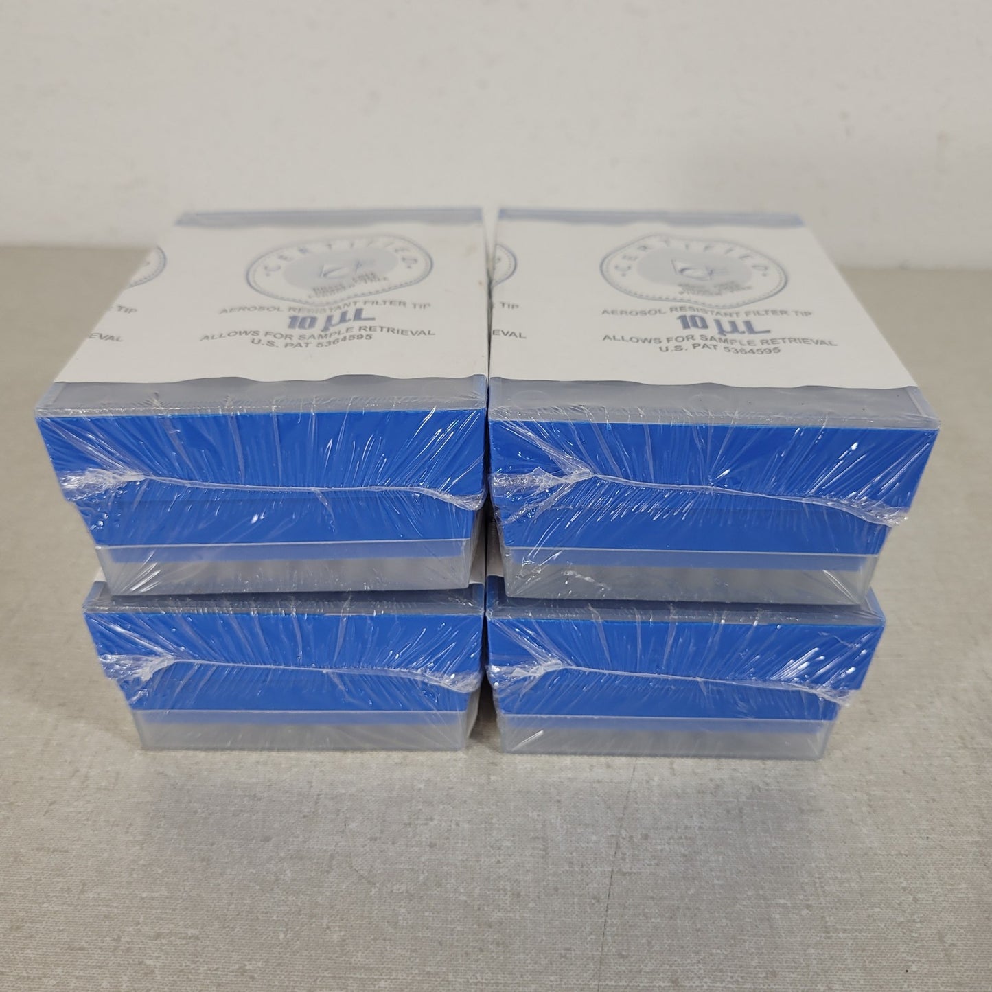 *Lot of 4* CERTIFIED 10µL Aerosol Resistant Filter Pipet Tips Sterile Rack of 96