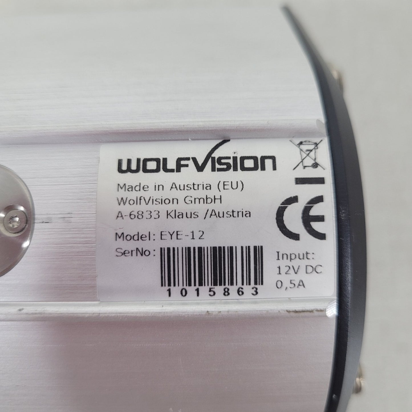 Wolfvision EYE-12 High Quality Advanced Live Imaging Camera 30 fps 1280x960