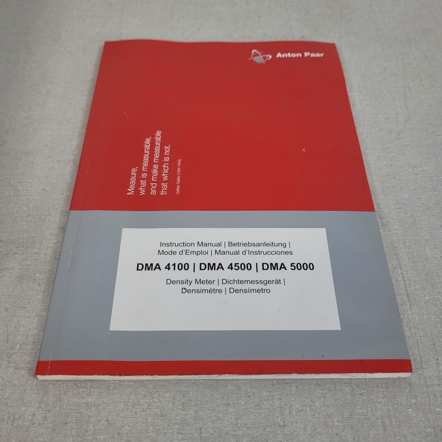 Anton Paar DMA-4500 Digital Liquid Density Meter Oscillating w/ Manual, CD