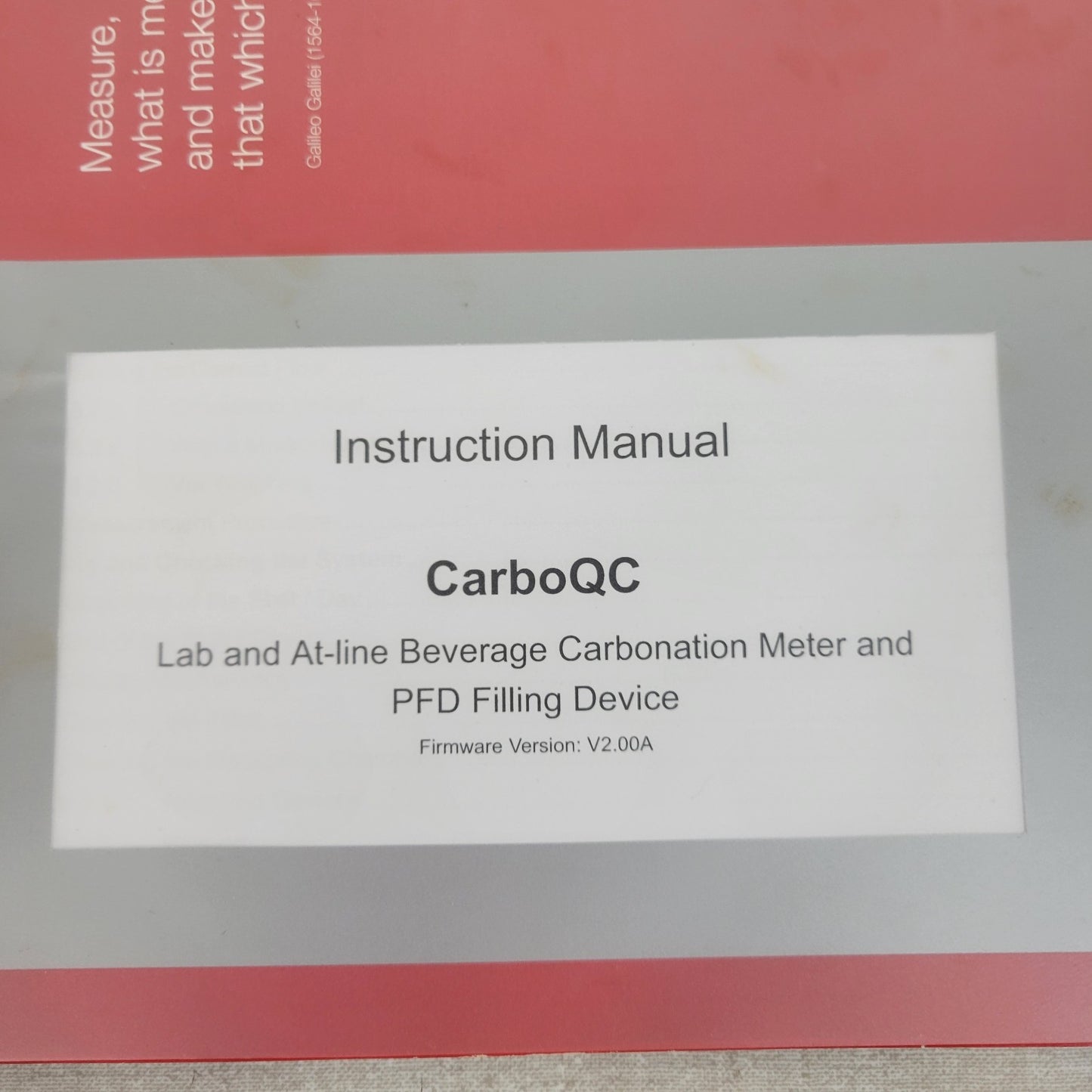 Anton Paar CarboQC Instruction Manual Lab and At-line Beverage Carbonation Meter