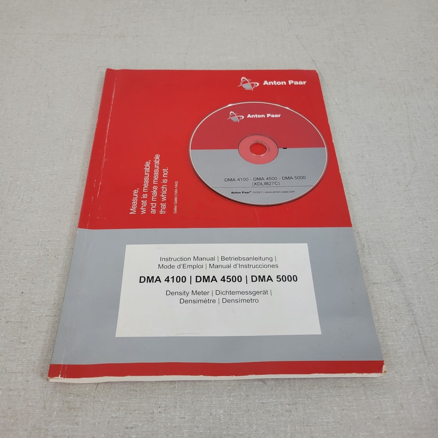 Anton Paar DMA-4100 4500 5000 Density Meter Instruction Manual, Software Disk CD