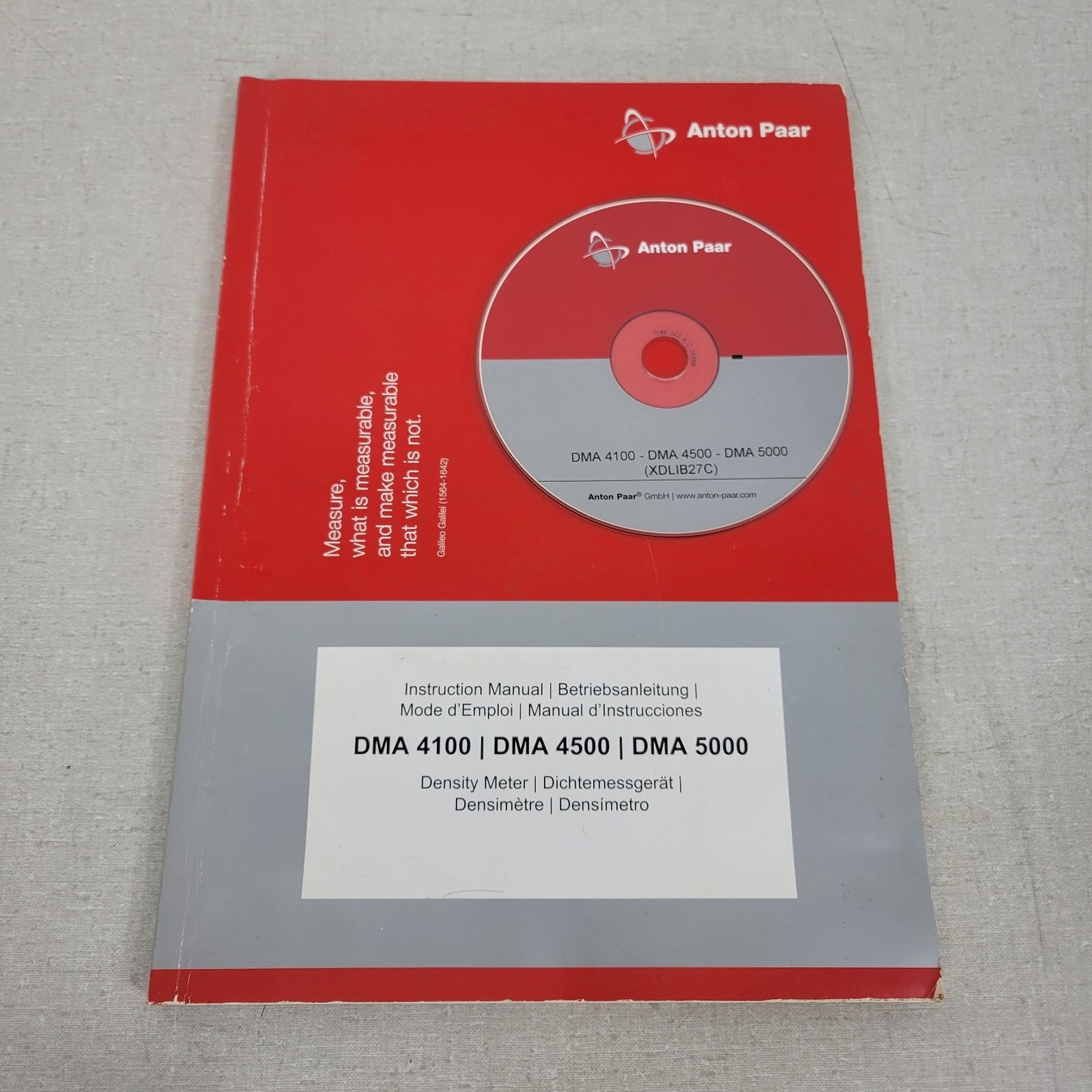 Anton Paar DMA-4100 4500 5000 Density Meter Instruction Manual, Software Disk CD