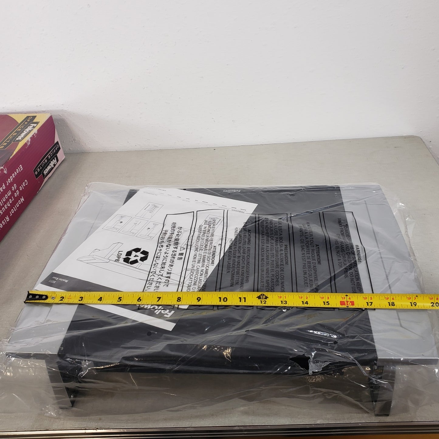 Vintage New In Box Fellowes Monitor Riser 19 x 14 x 6" Storage Drawer
