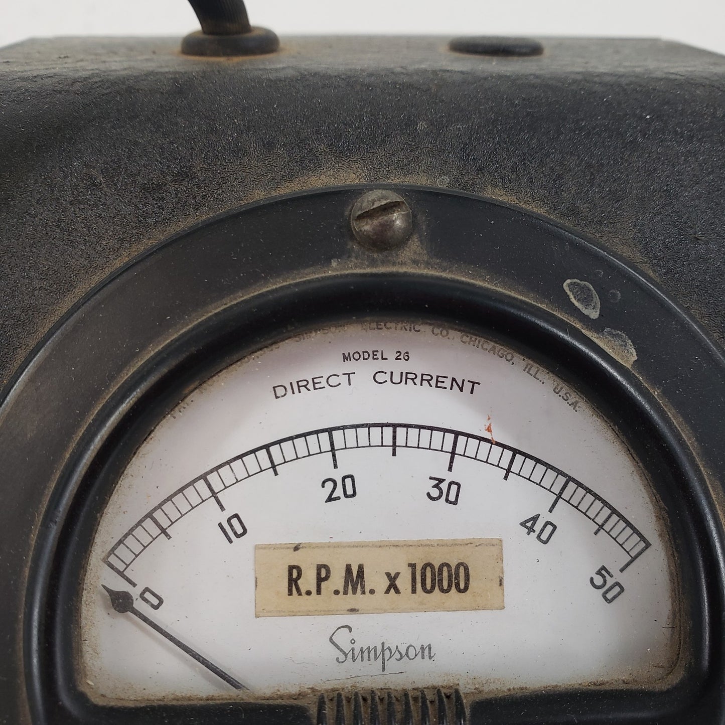 Vintage Simpson 26 Direct Current 0-50 Gauge MicroAmperes PL-281 2 Prong Supply