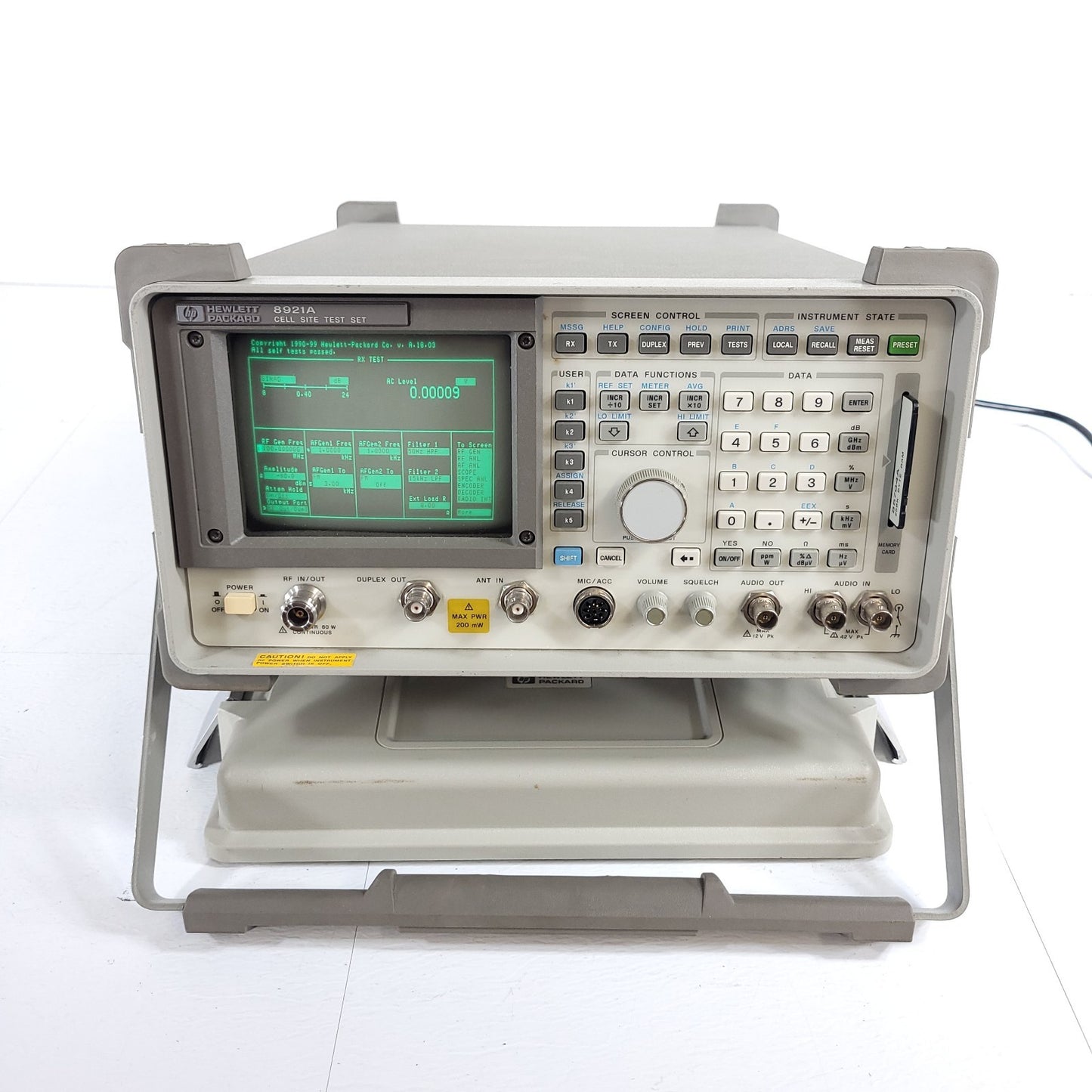 TESTED HP Hewlett Packard 8921A Cell Site Test Set Scope RF Analyzer Tx & Rx